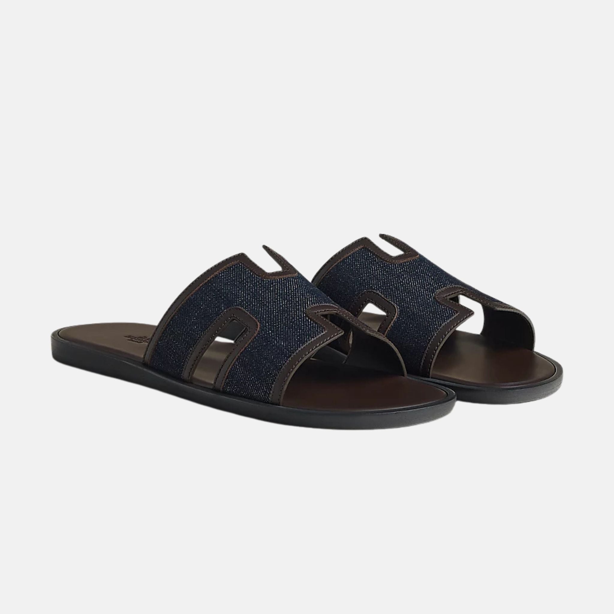Izmir Sandal In Denim And Calfskin