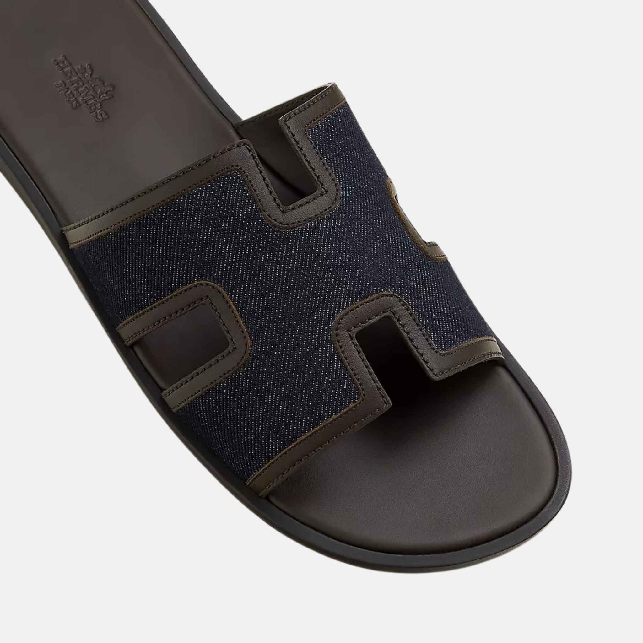 Izmir Sandal In Denim And Calfskin