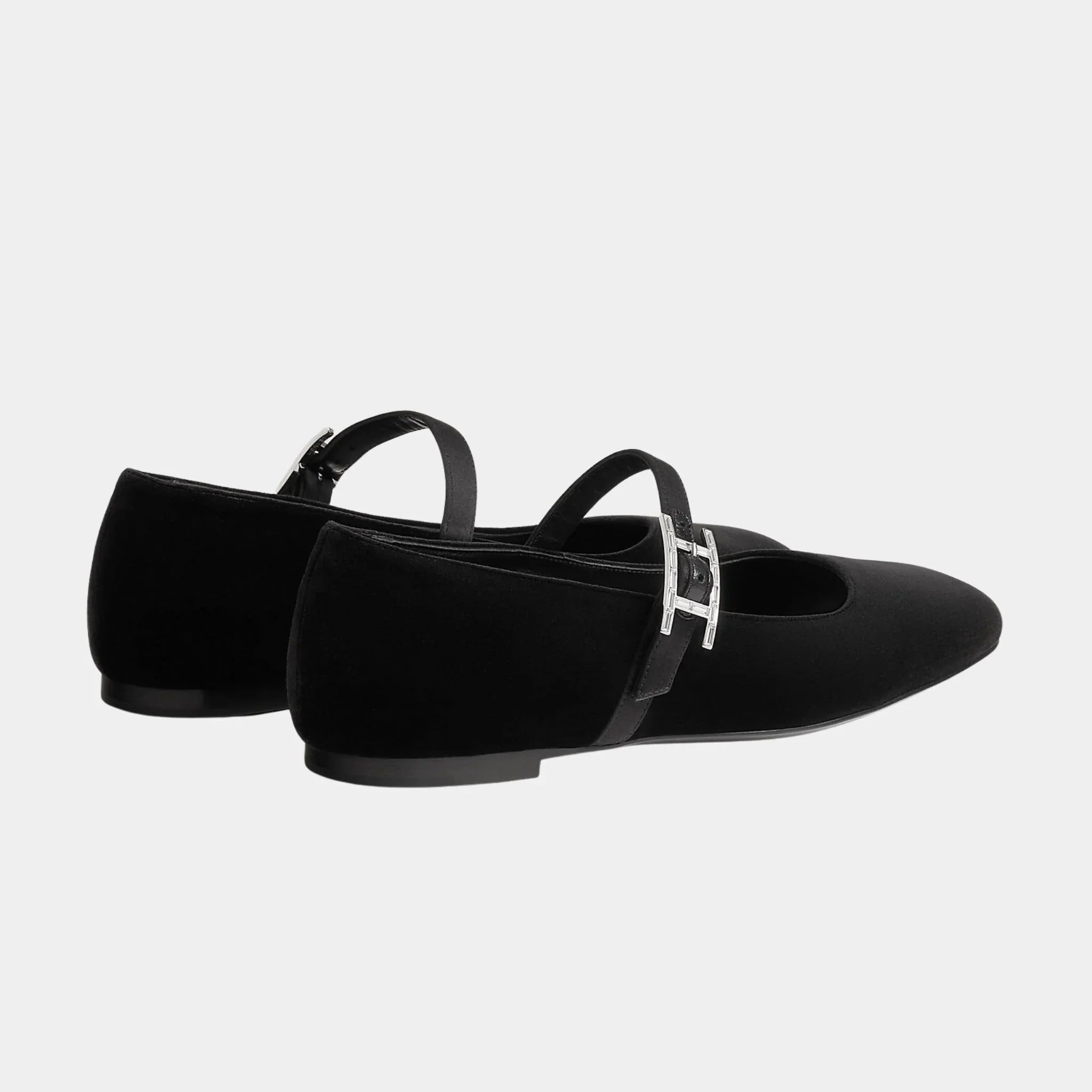 Jane Ballerinas in Velvet and Satin Fabric