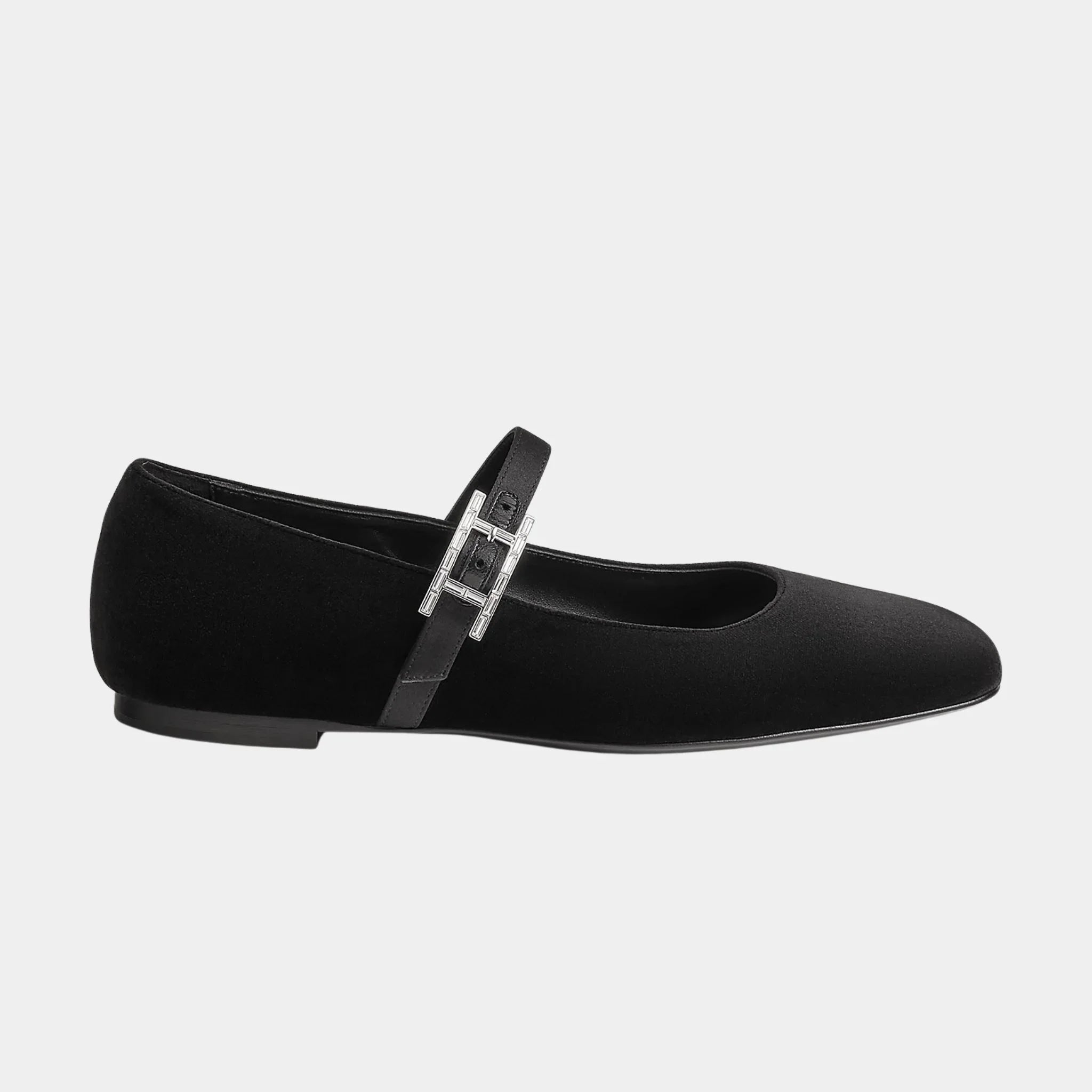 Jane Ballerinas in Velvet and Satin Fabric