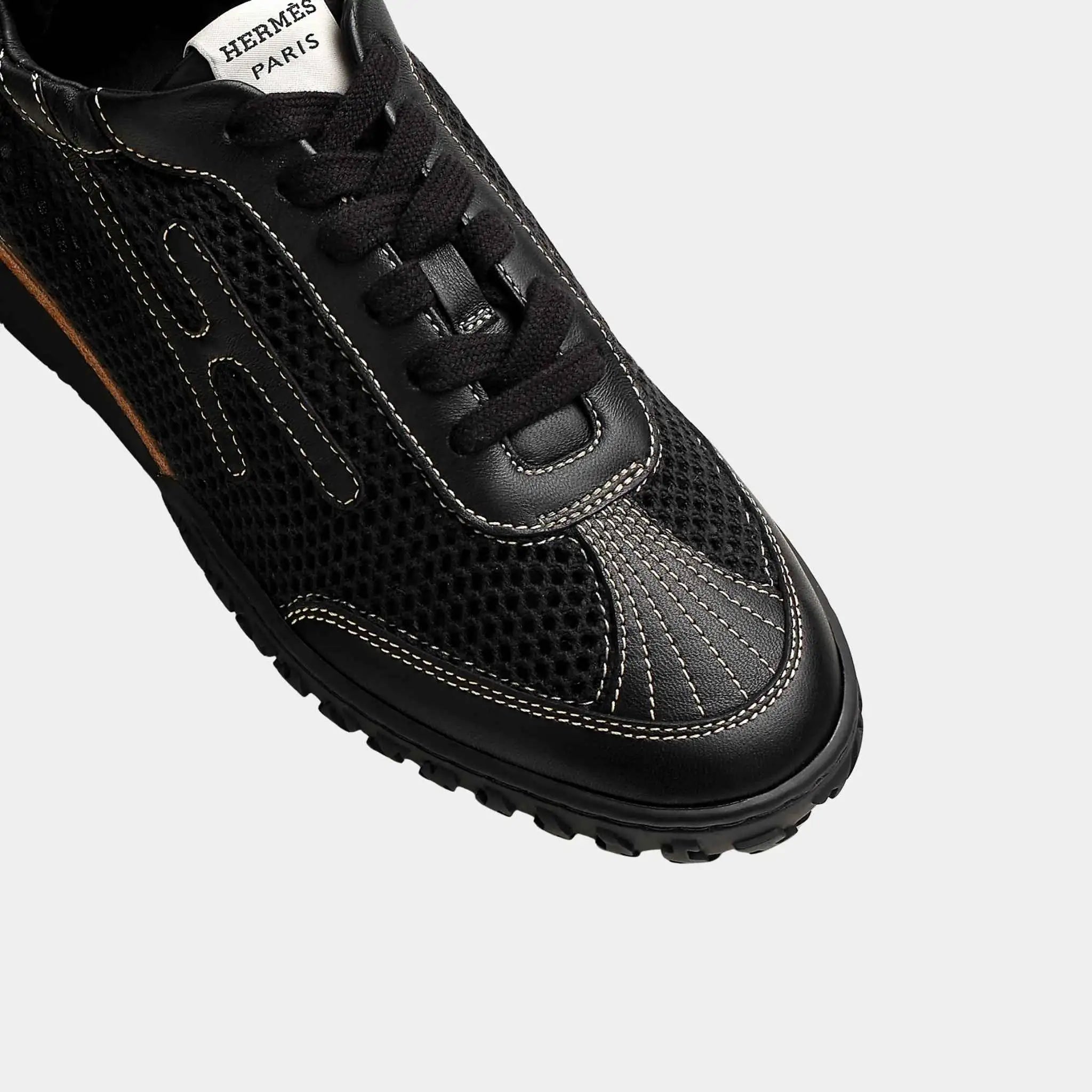 Jet Sneakers in Crochet Knit and Nappa Leather