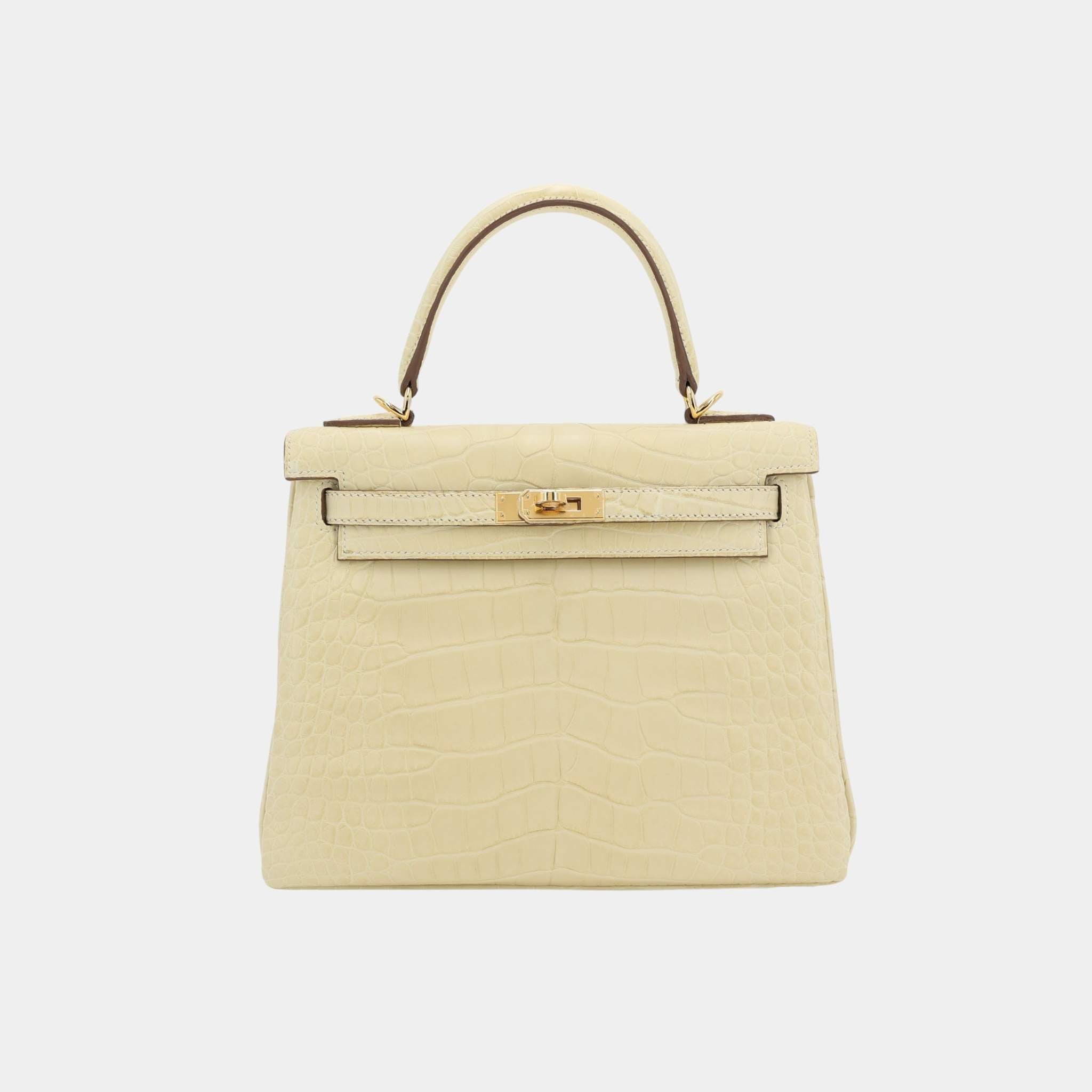 Kelly 25 Alligator Vanille GHW