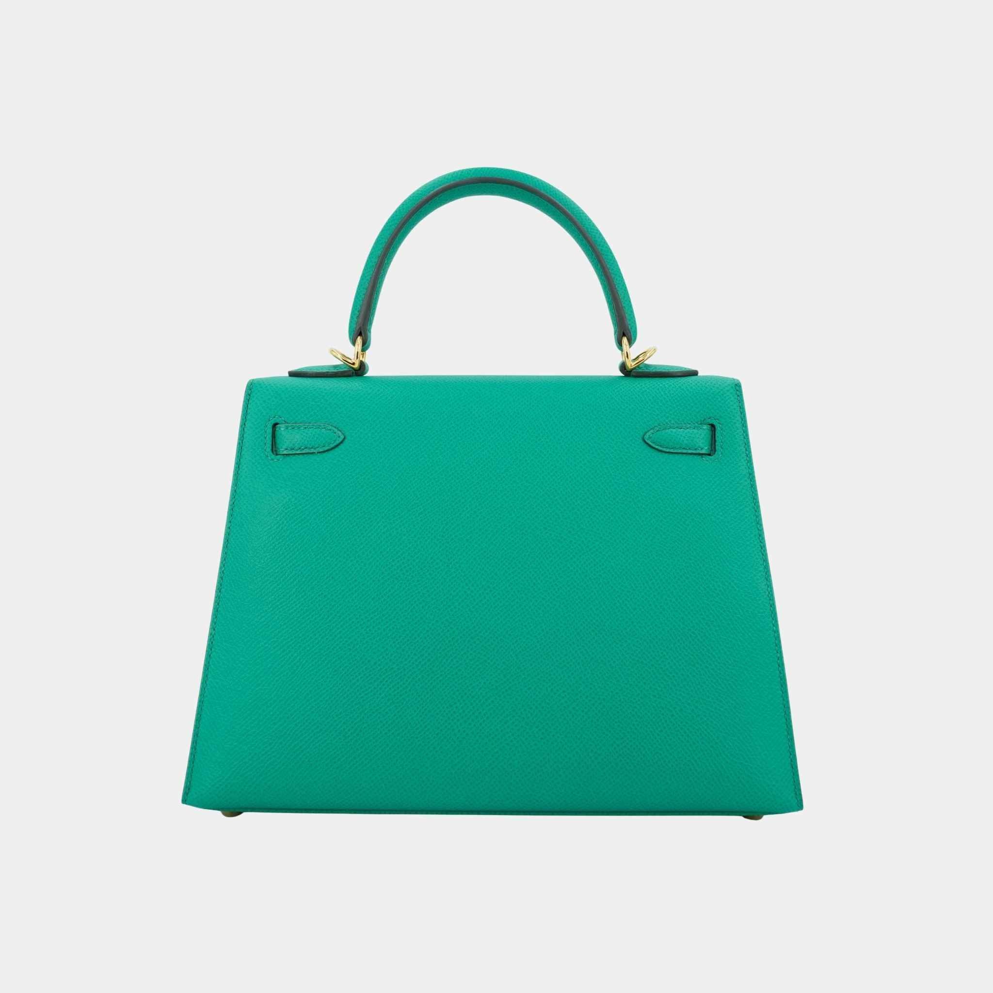 Kelly 25 Epsom Sellier Vert Jade GHW