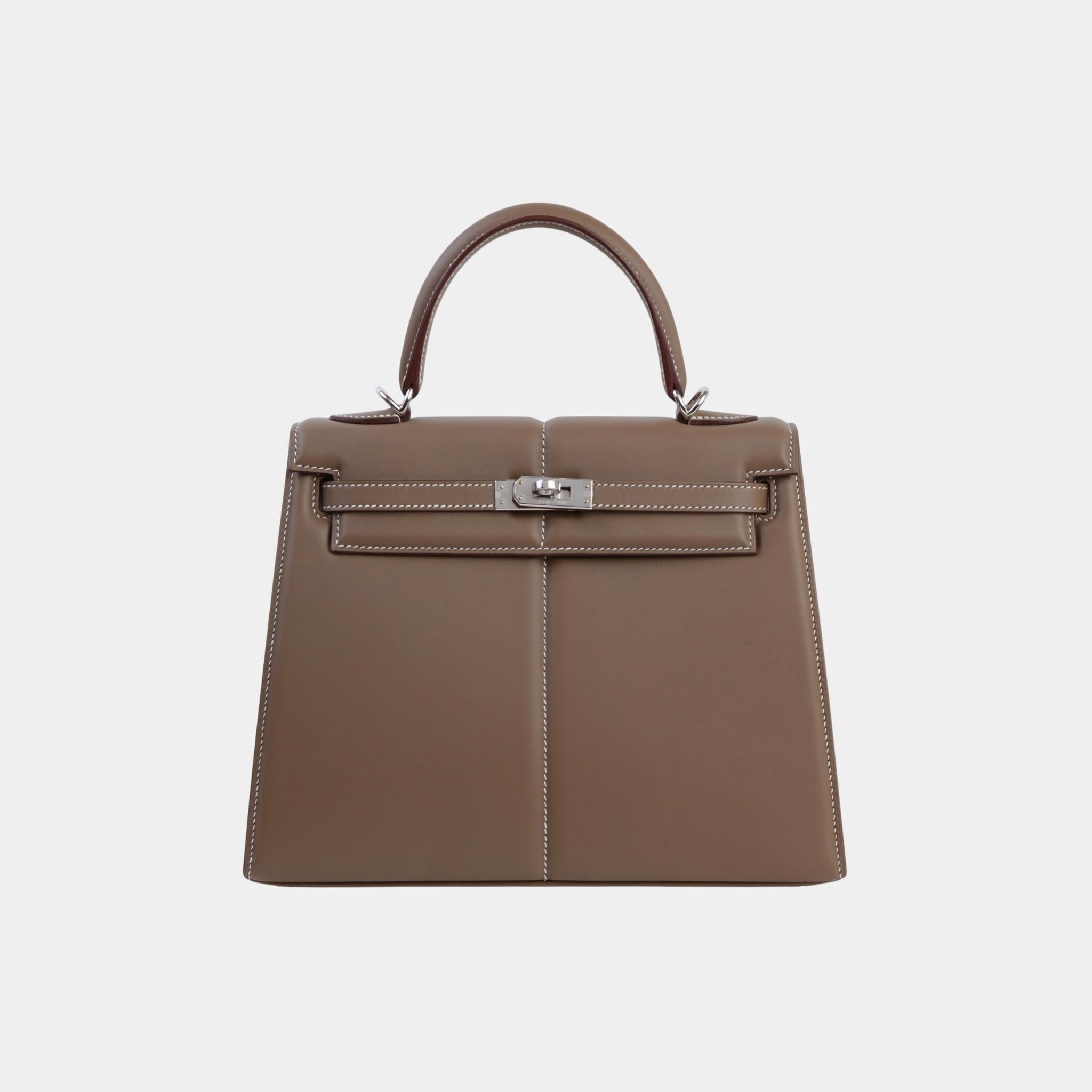 Kelly 25 Swift Padded Sellier Etoupe PHW