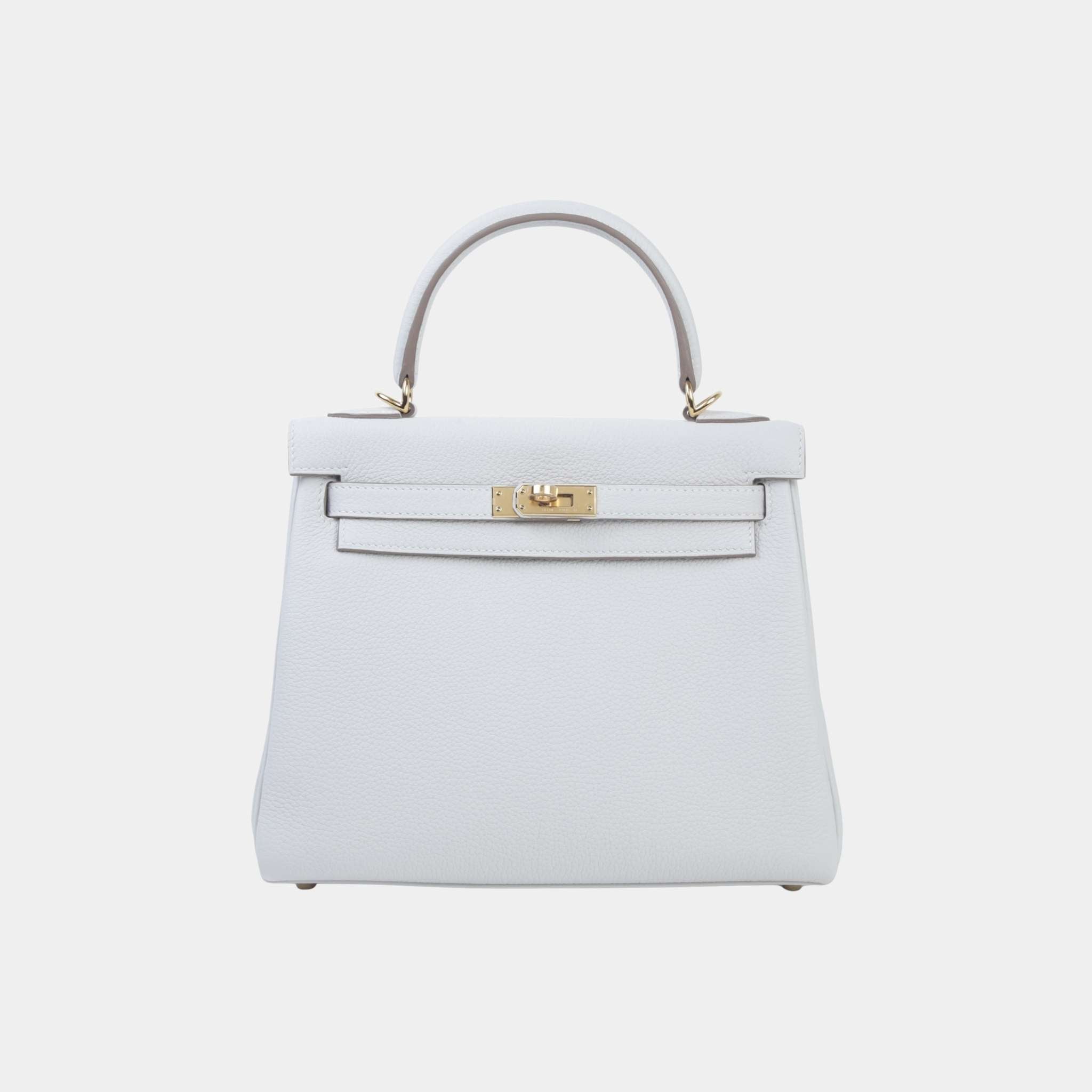 Kelly 25 Togo Gris Pale GHW