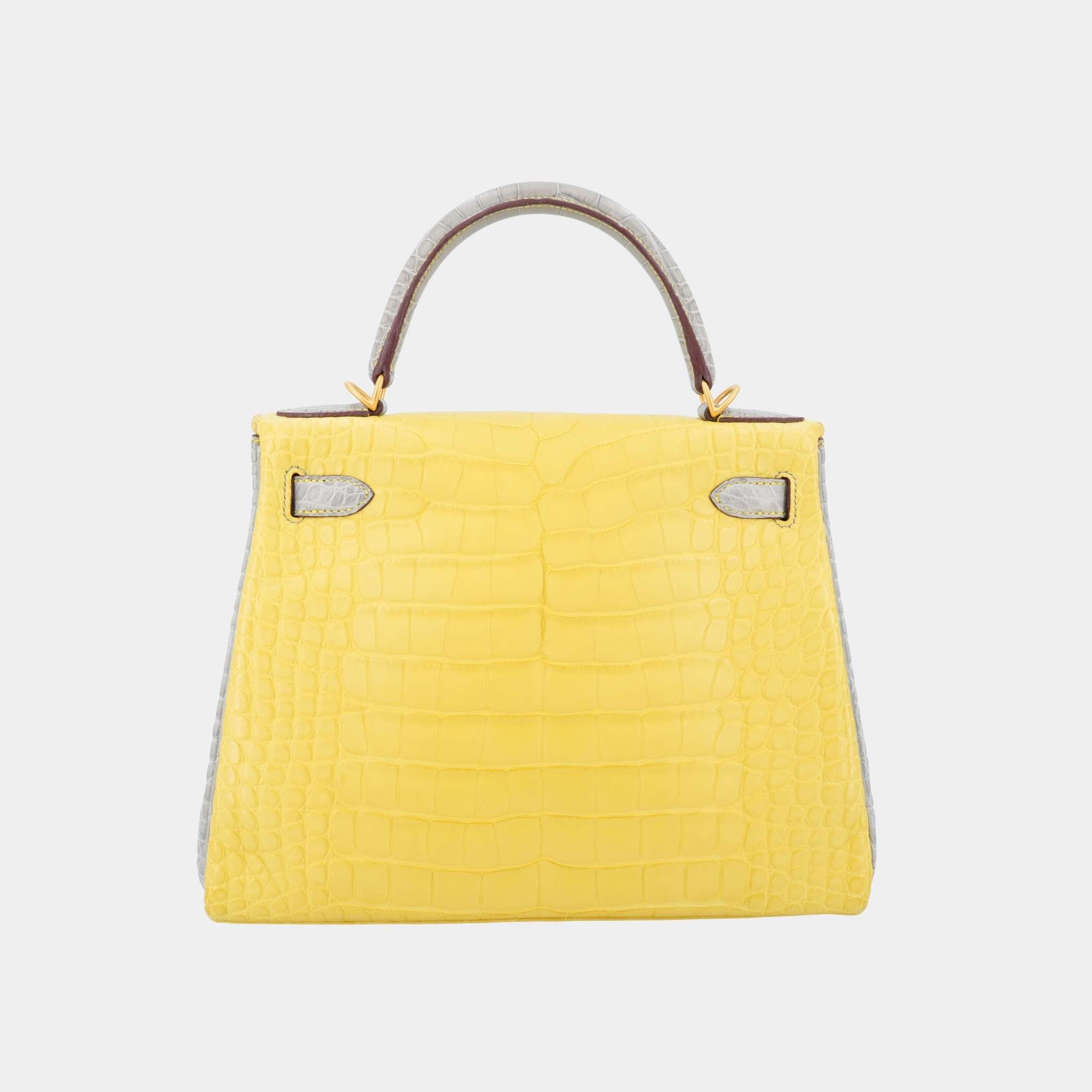 Kelly 28 HSS Matte Alligator Gris Perle/Lime GHW