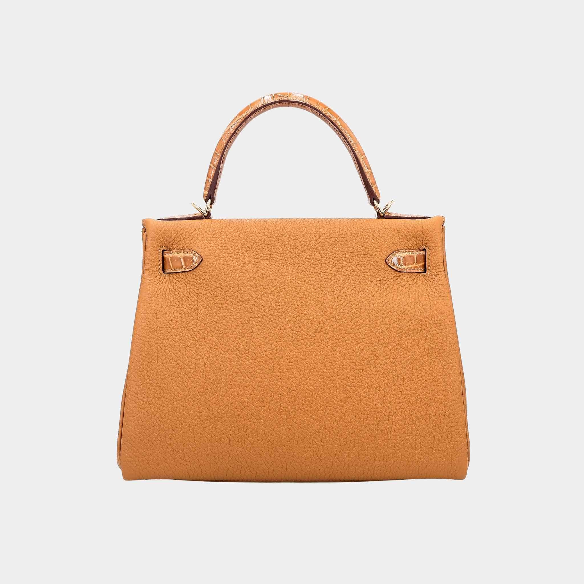 Kelly 28 Touch Togo-Shiny Niloticus Crocodile Tabac Camel GHW