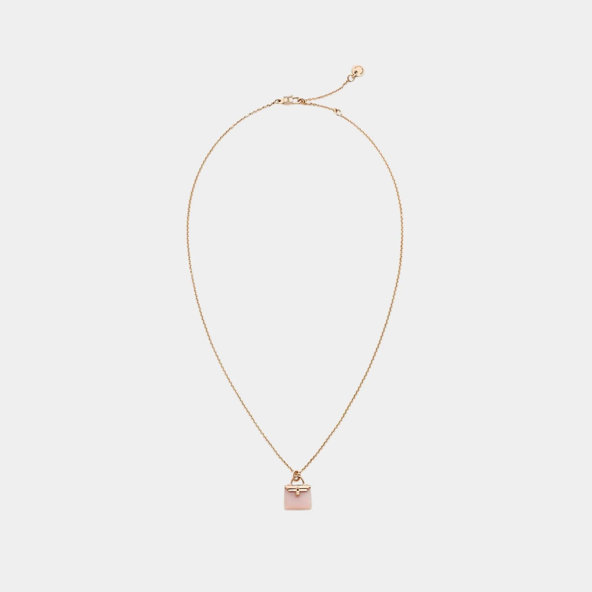 Kelly Amulets Pendant Rose Gold - Pink Opal