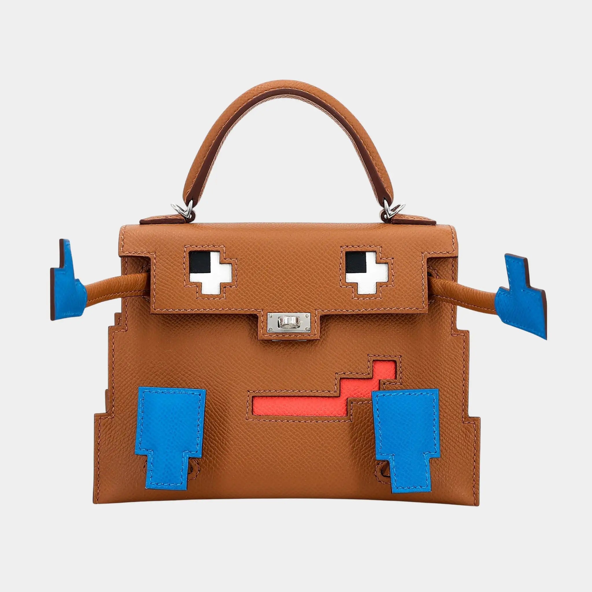 Kelly Doll Epsom Gold/Bleu Zanzibar/Orange Field/Jaune Milton PHW