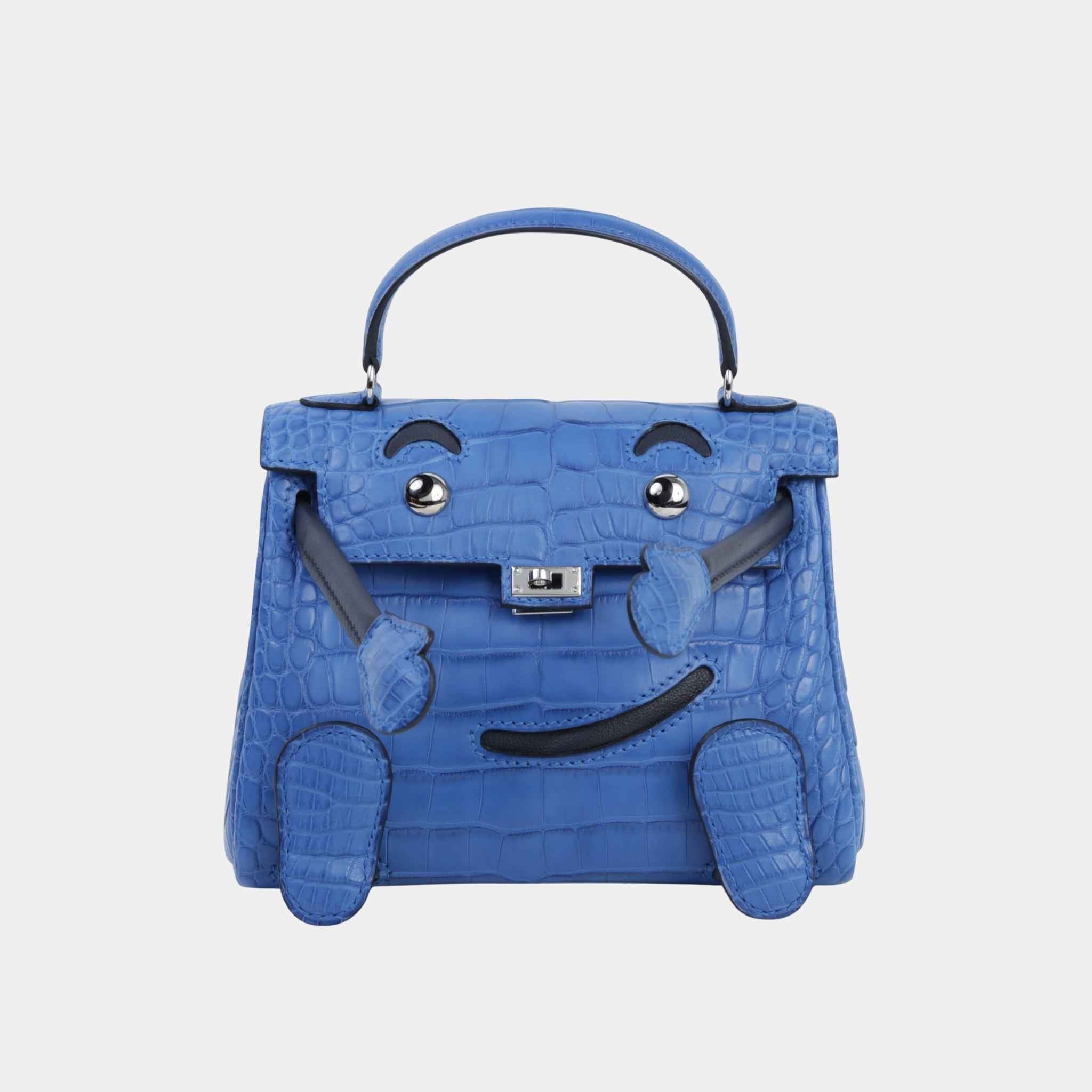 Kelly Doll Matte Alligator Bleu Zellige PHW