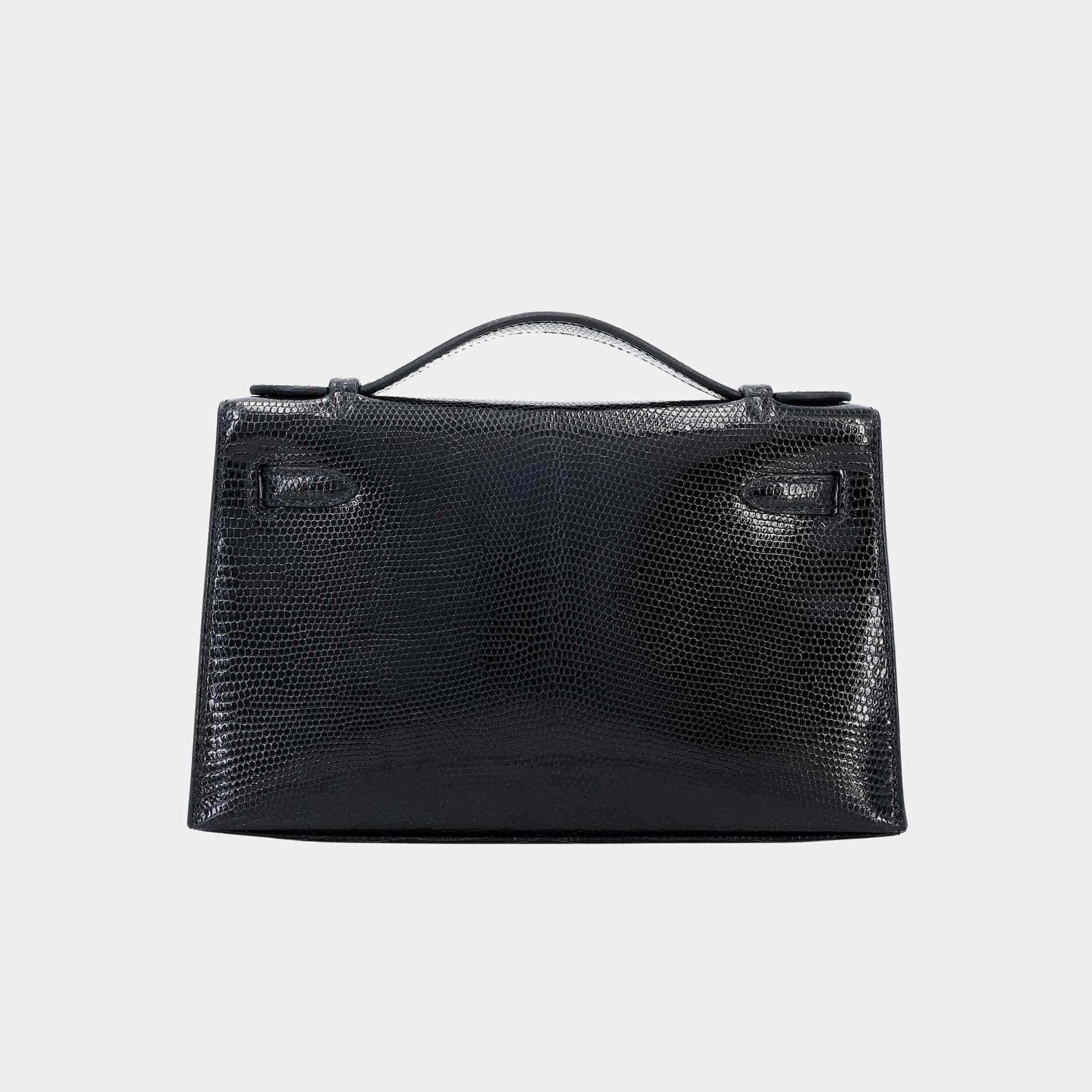 Kelly Pochette Lizard Black GHW