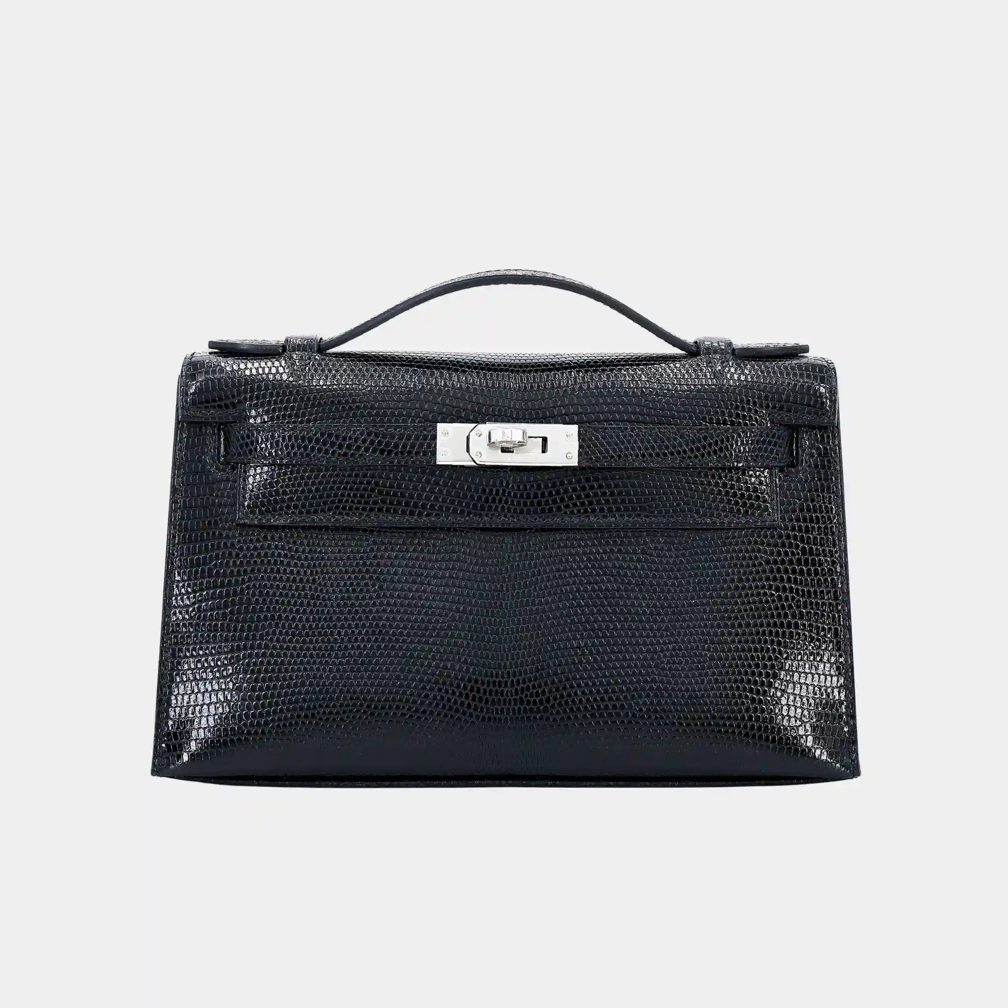 Kelly Pochette Lizard Black PHW