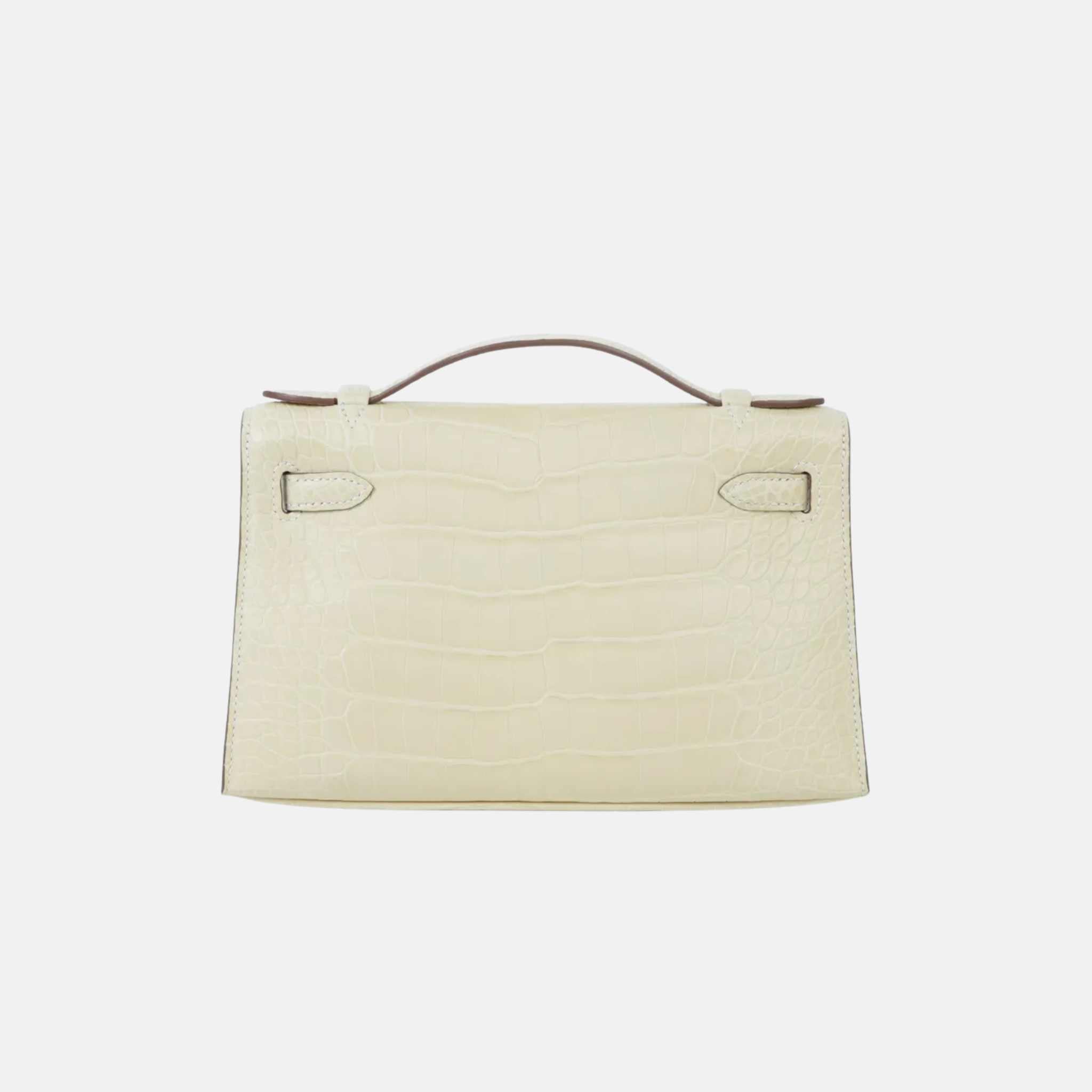 Kelly Pochette Matte Alligator Vanille PHW