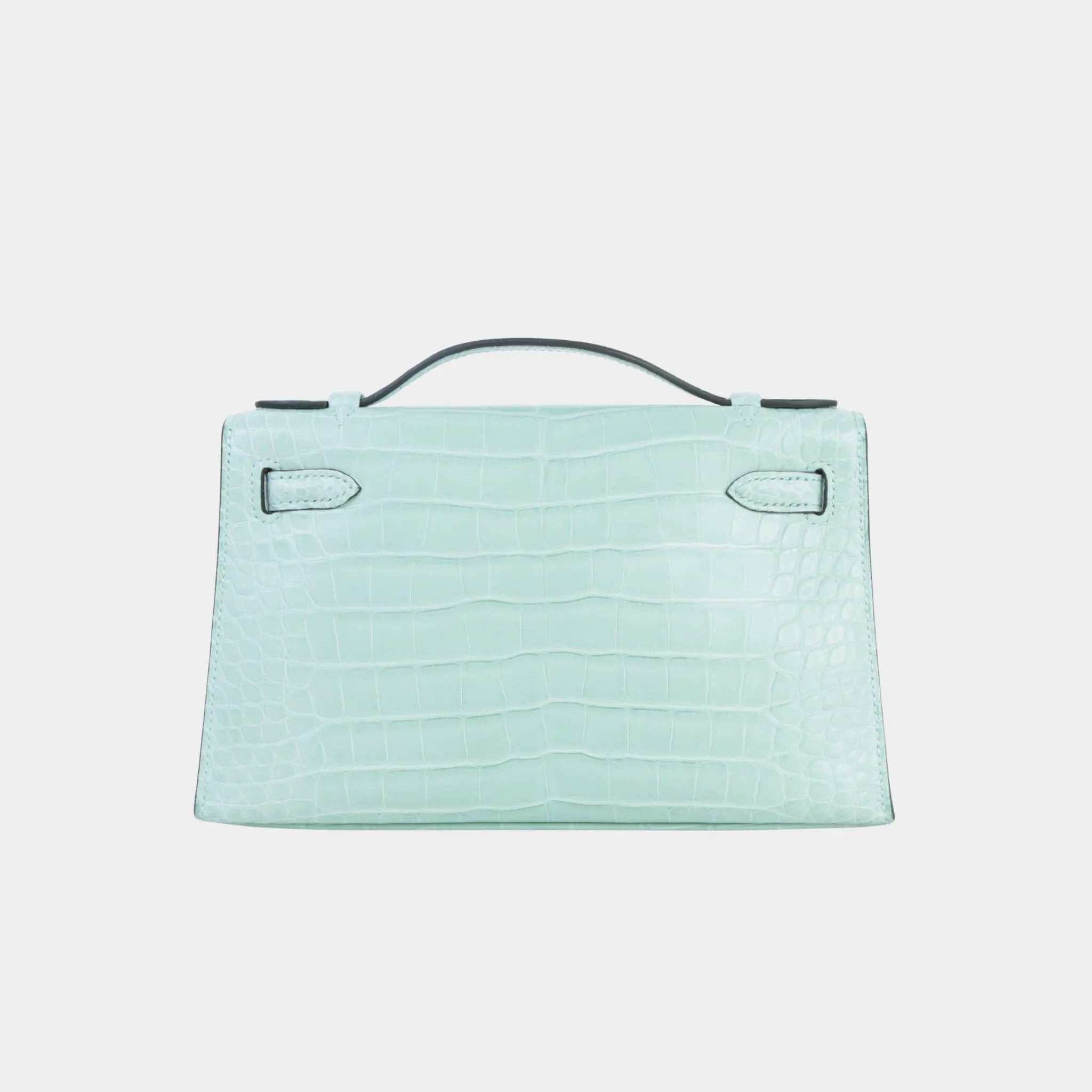 Kelly Pochette Matte Alligator Vert D’Eau GHW