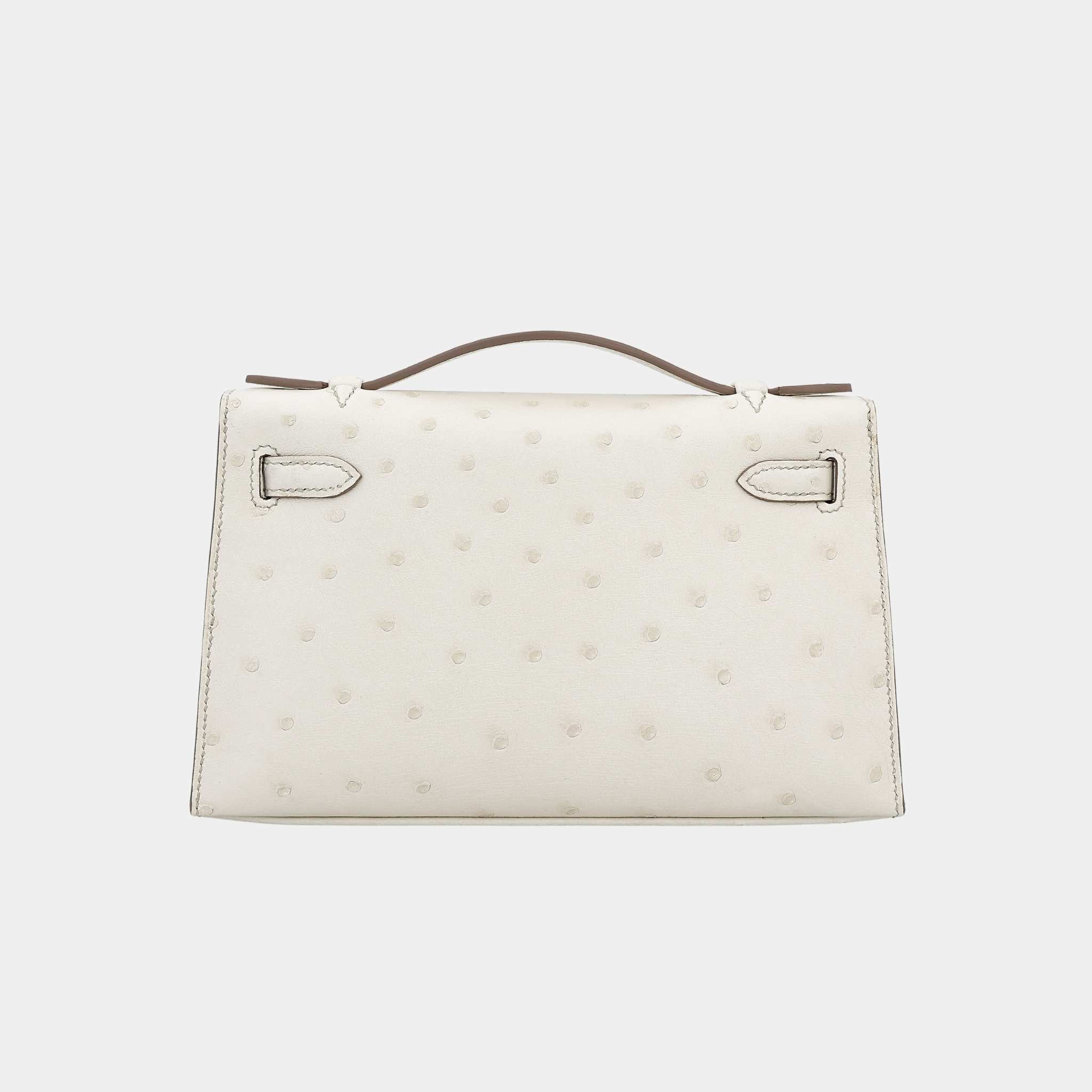 Kelly Pochette Ostrich Beton PHW