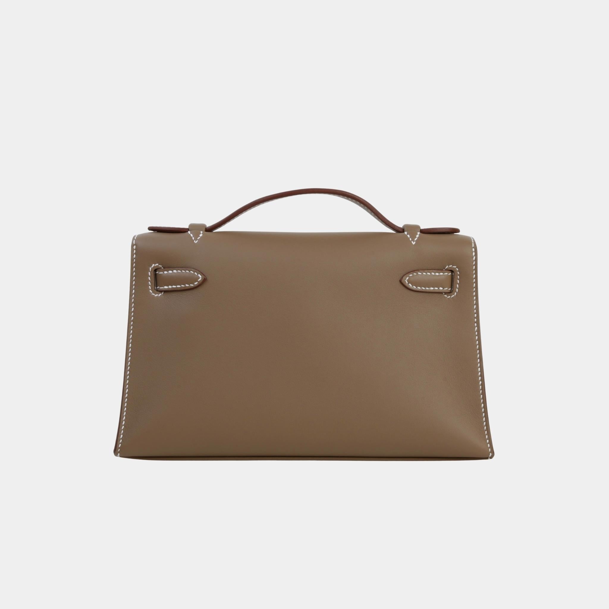 Kelly Pochette Swift Etoupe GHW