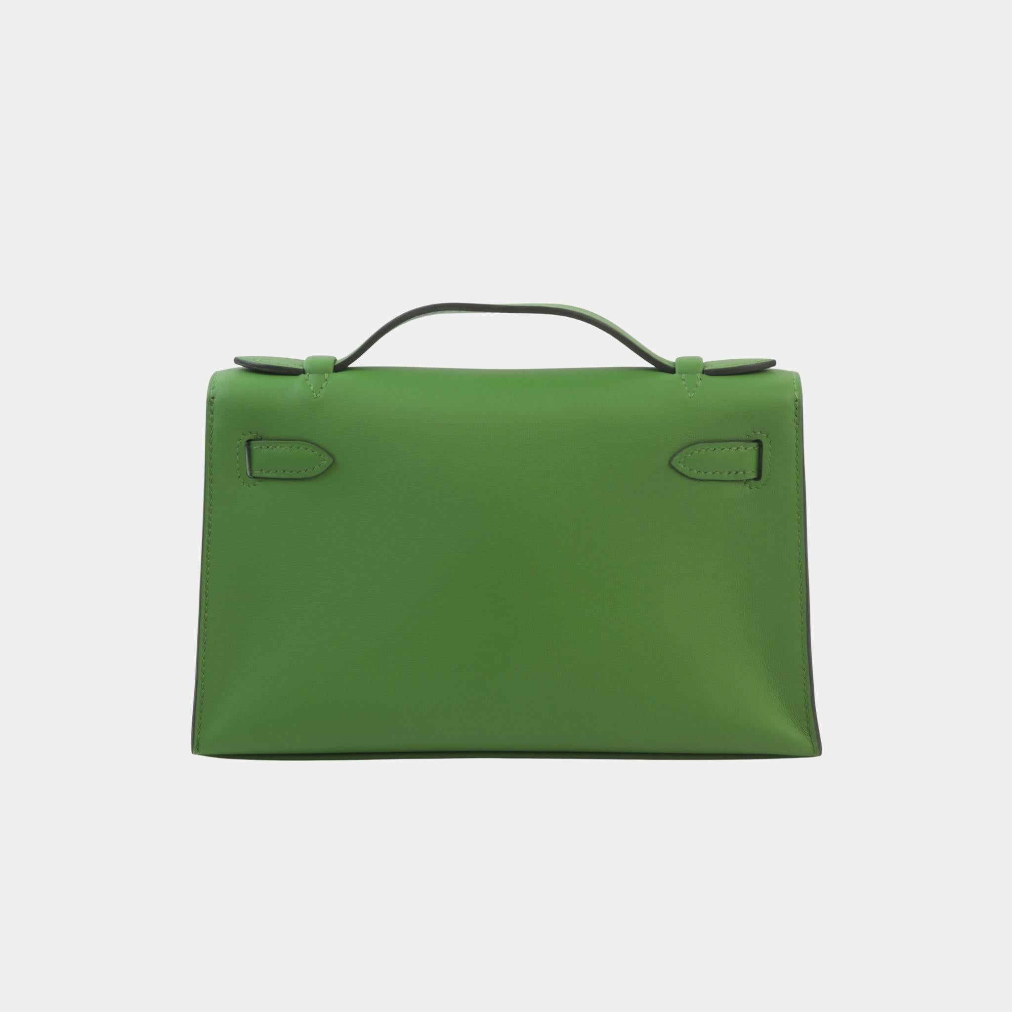 Kelly Pochette Swift Vert Yucca GHW