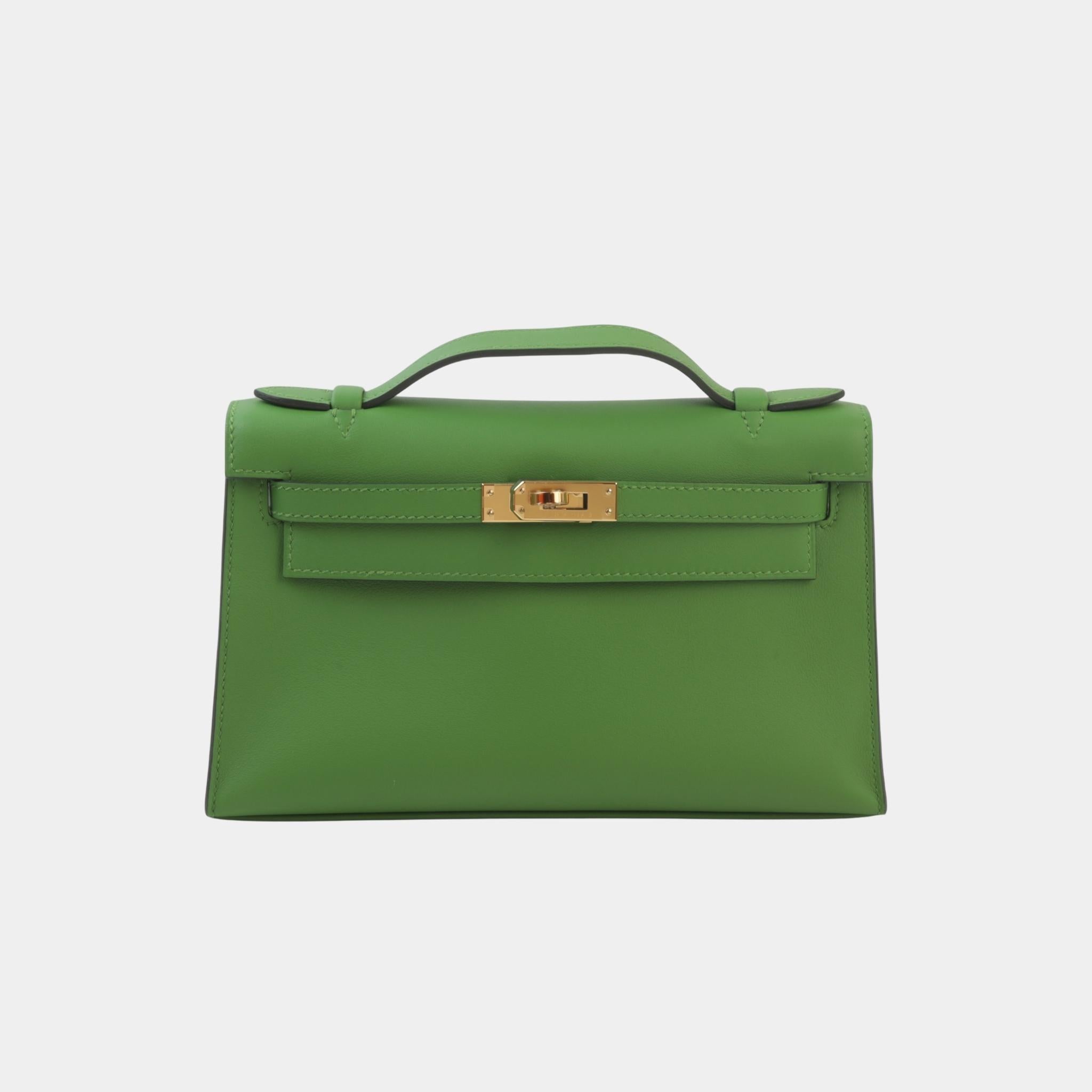 Kelly Pochette Swift Vert Yucca GHW