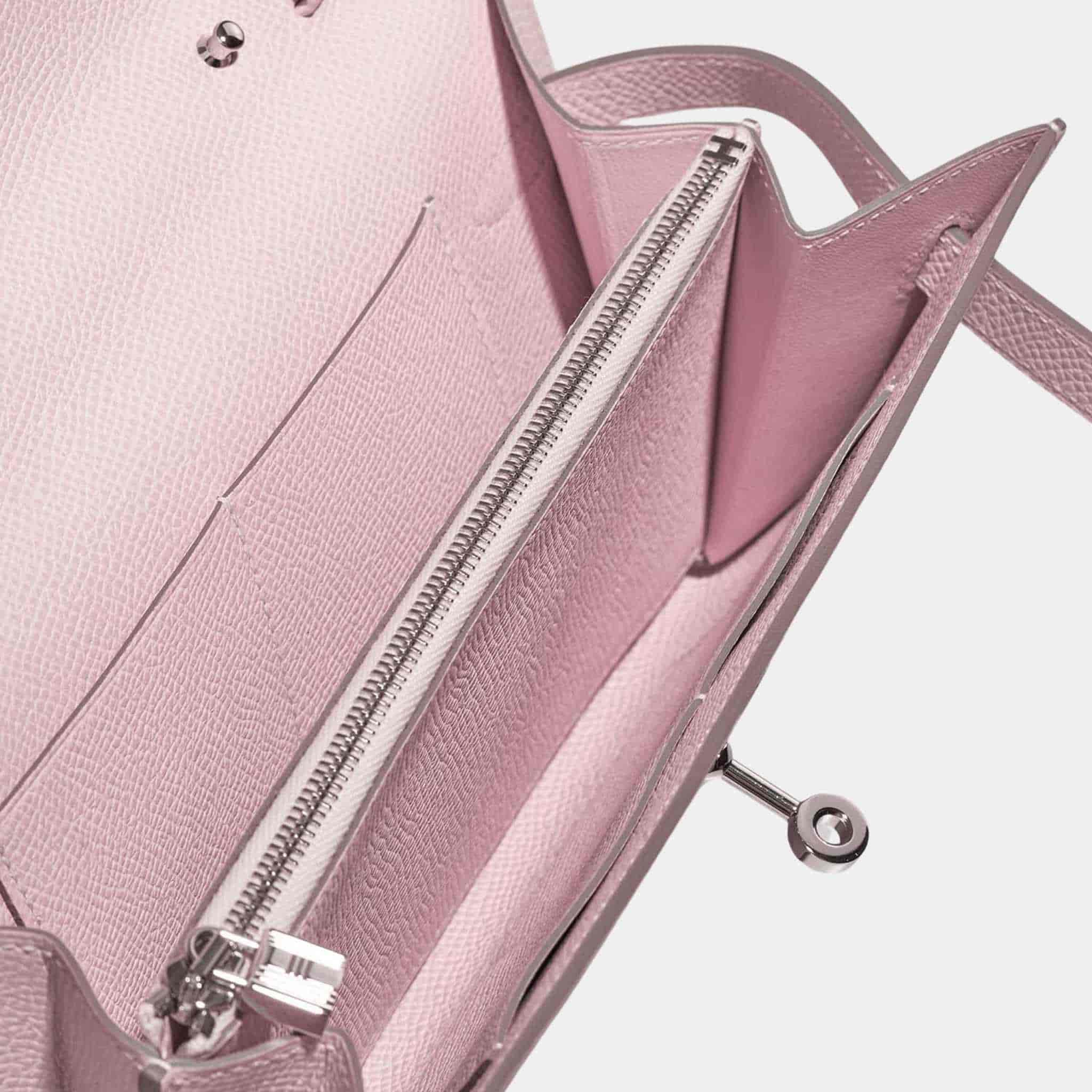 Kelly To Go Wallet Epsom Mauve Pale