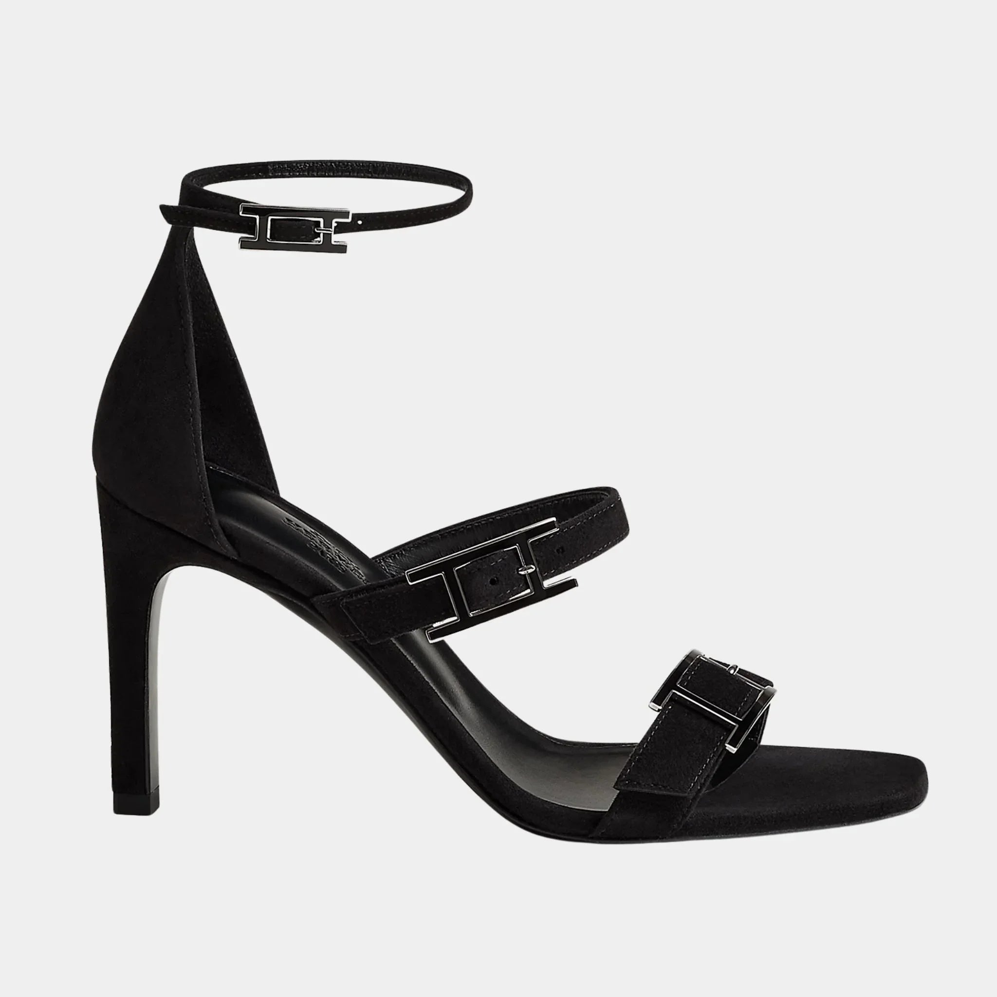 Liv 90 High Heel Sandal in Suede Goatskin
