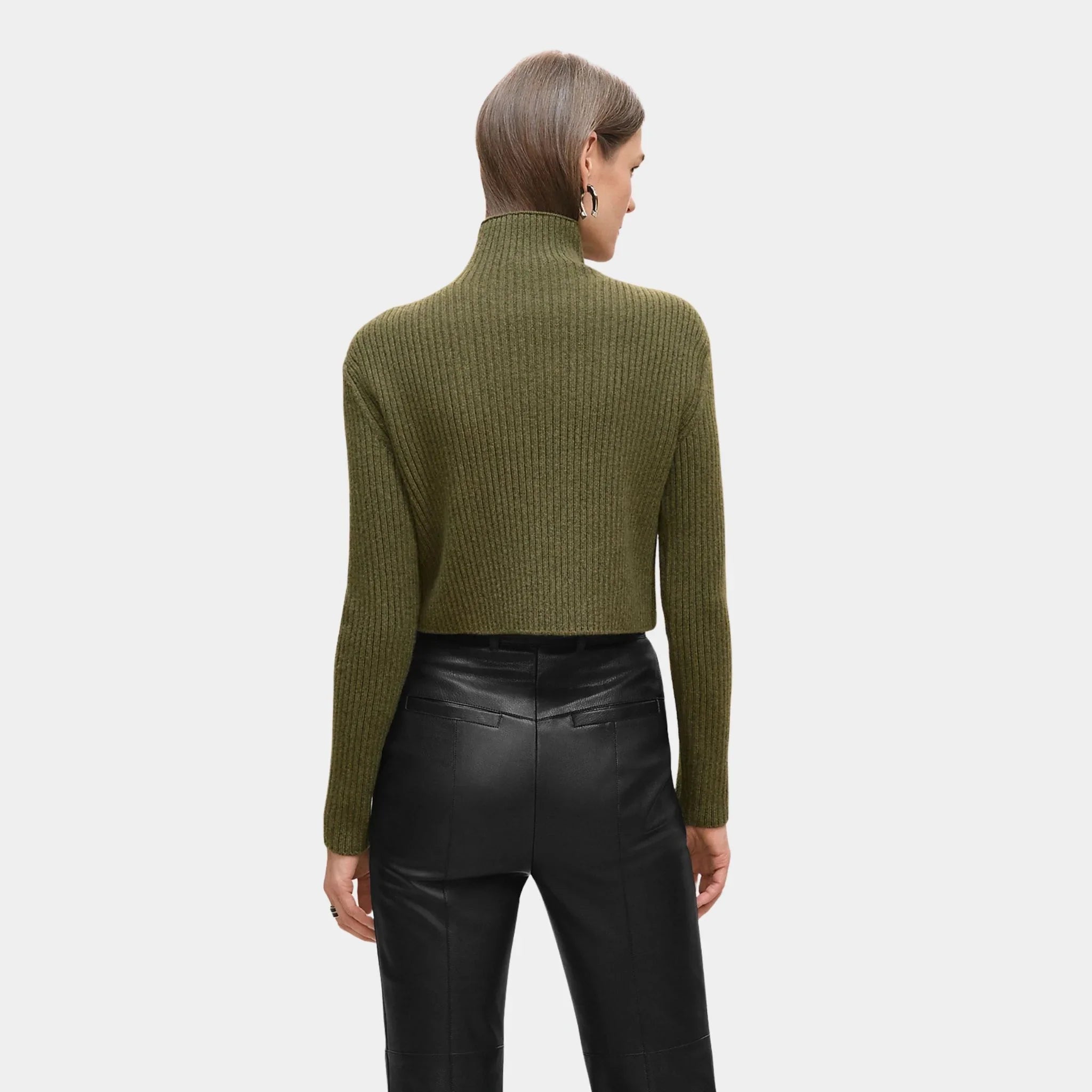 Long-sleeved Cropped Sweater in Scottish Wool