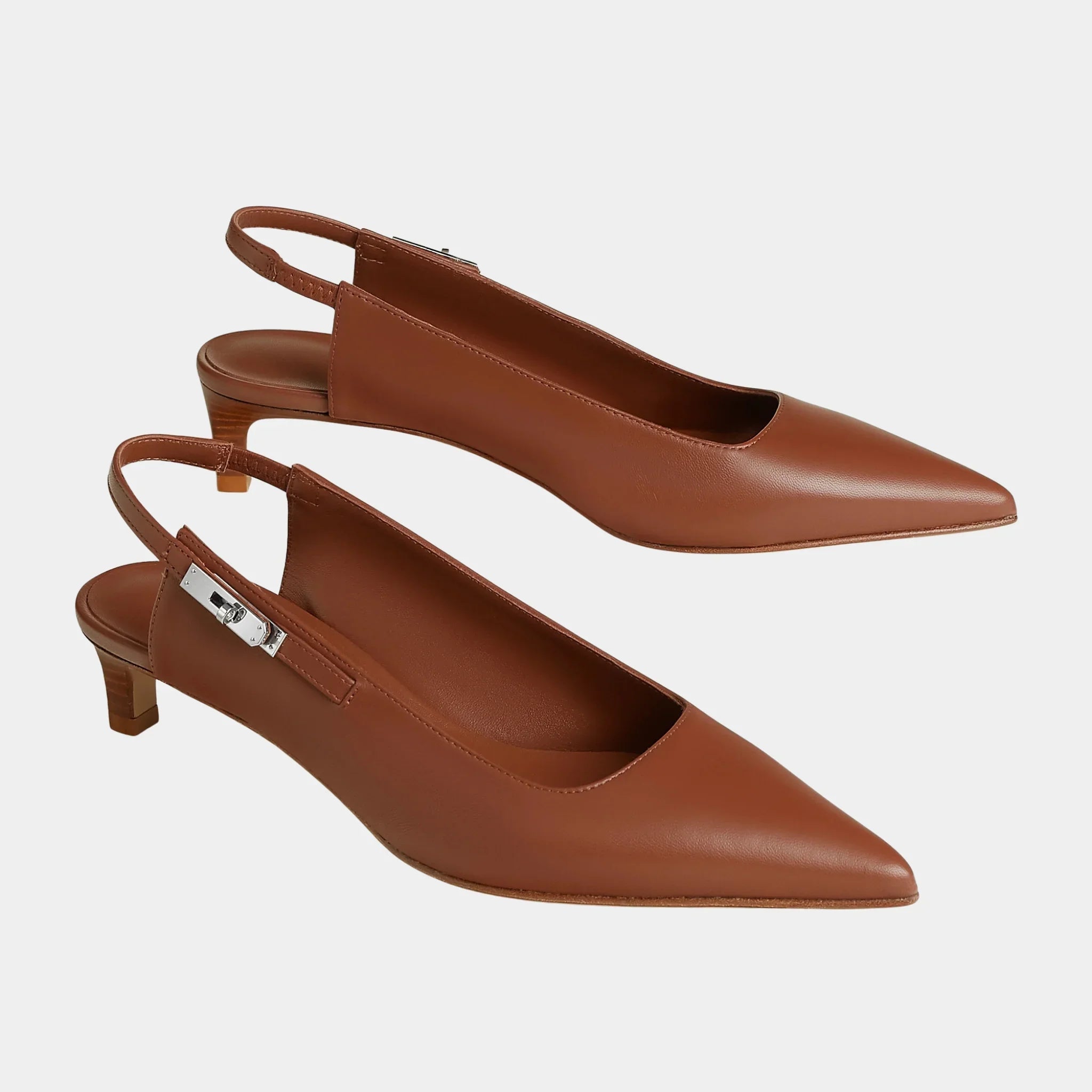 Hermes Lover 40 Pump in Nappa Leather, Gold, Front