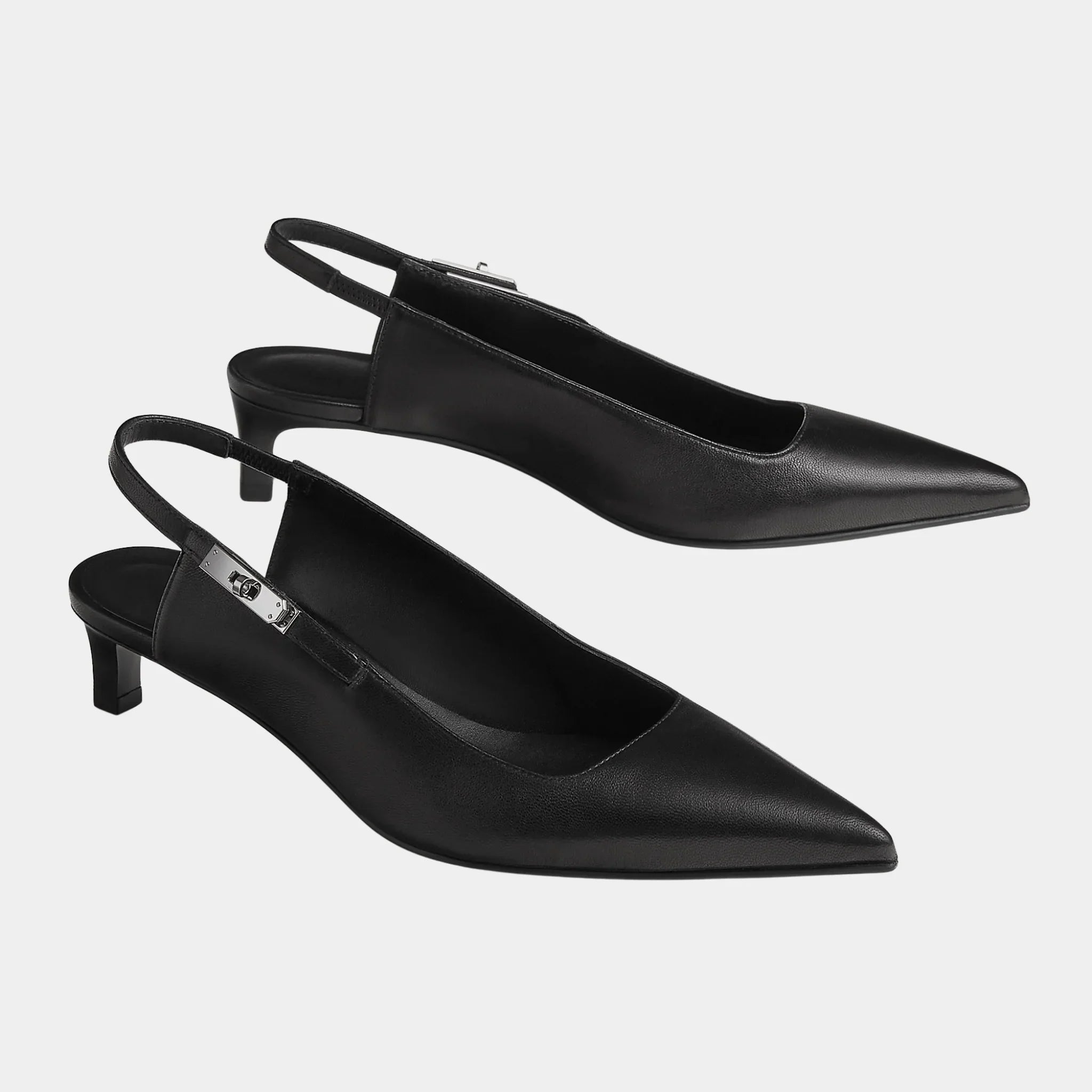 Hermes Lover 40 Pump in Nappa Leather, Noir, Front