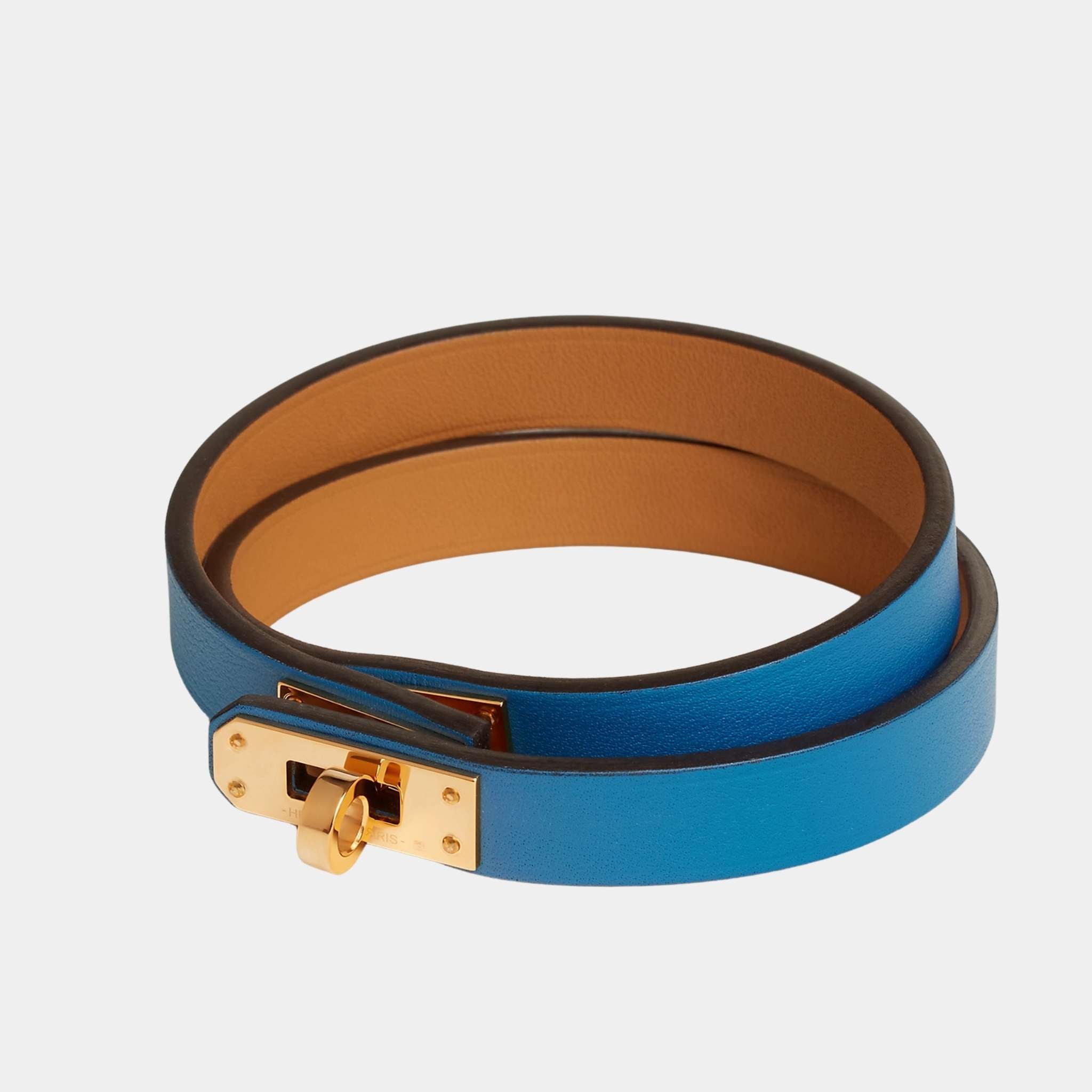 Hermes Mini Kelly Double Tour Bracelet Swift Calfskin, Mykonos