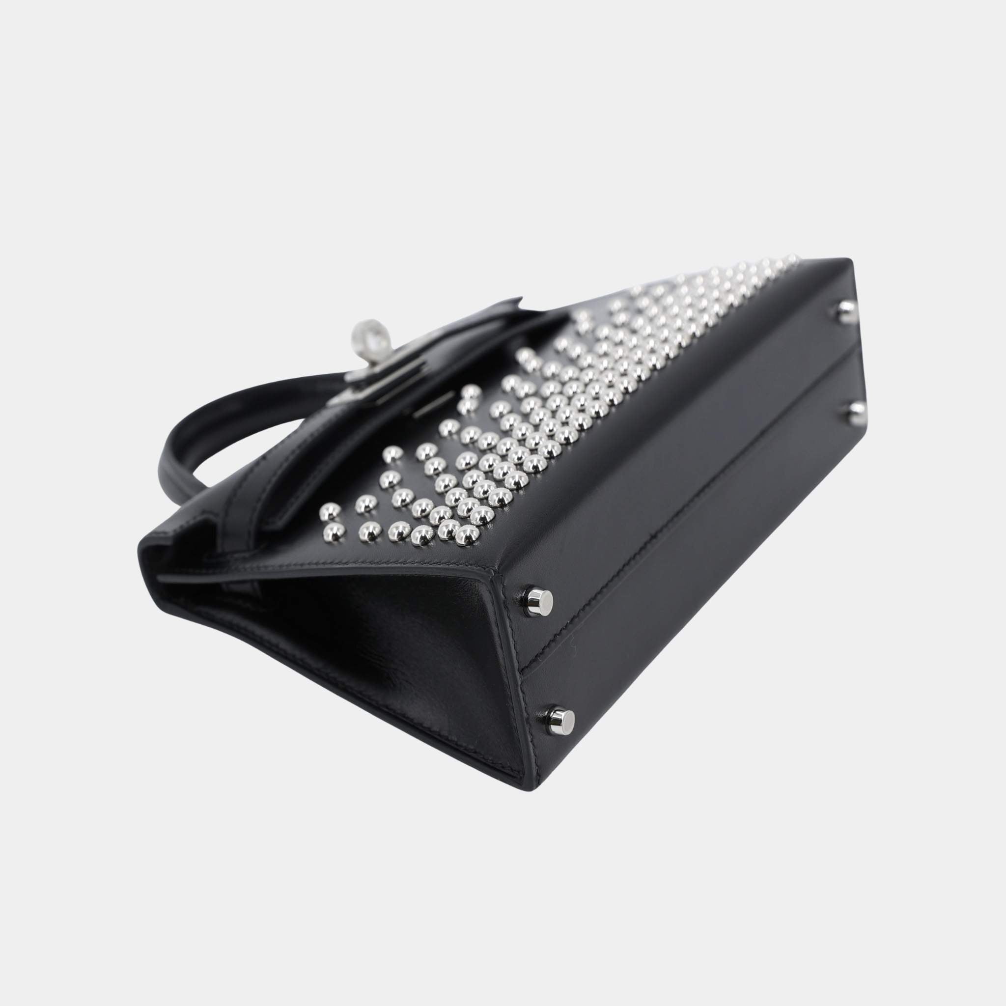 Mini Kelly II Limited Edition Cloute Studded Box-Calf Black PHW