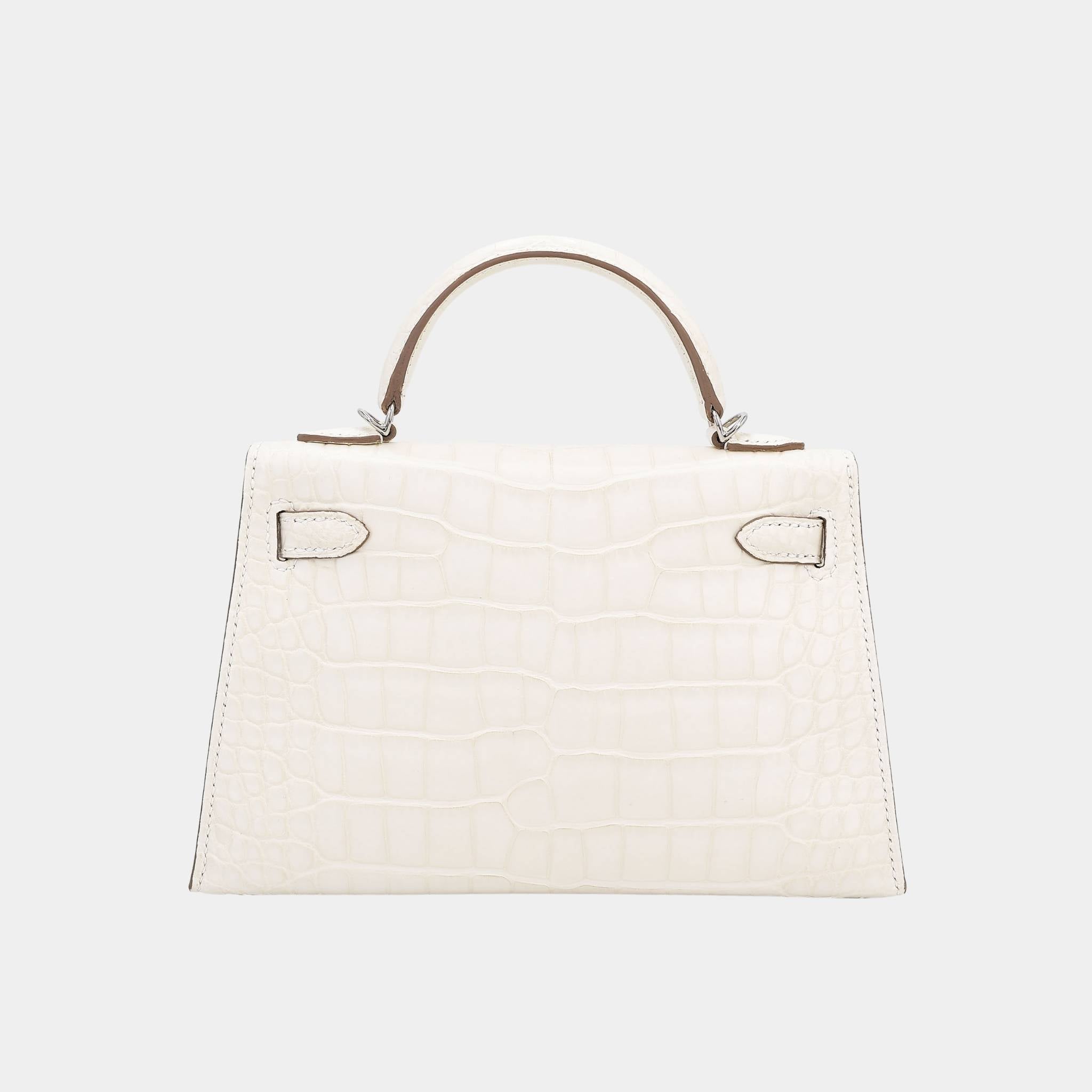 Mini Kelly II Matte Alligator Nata PHW