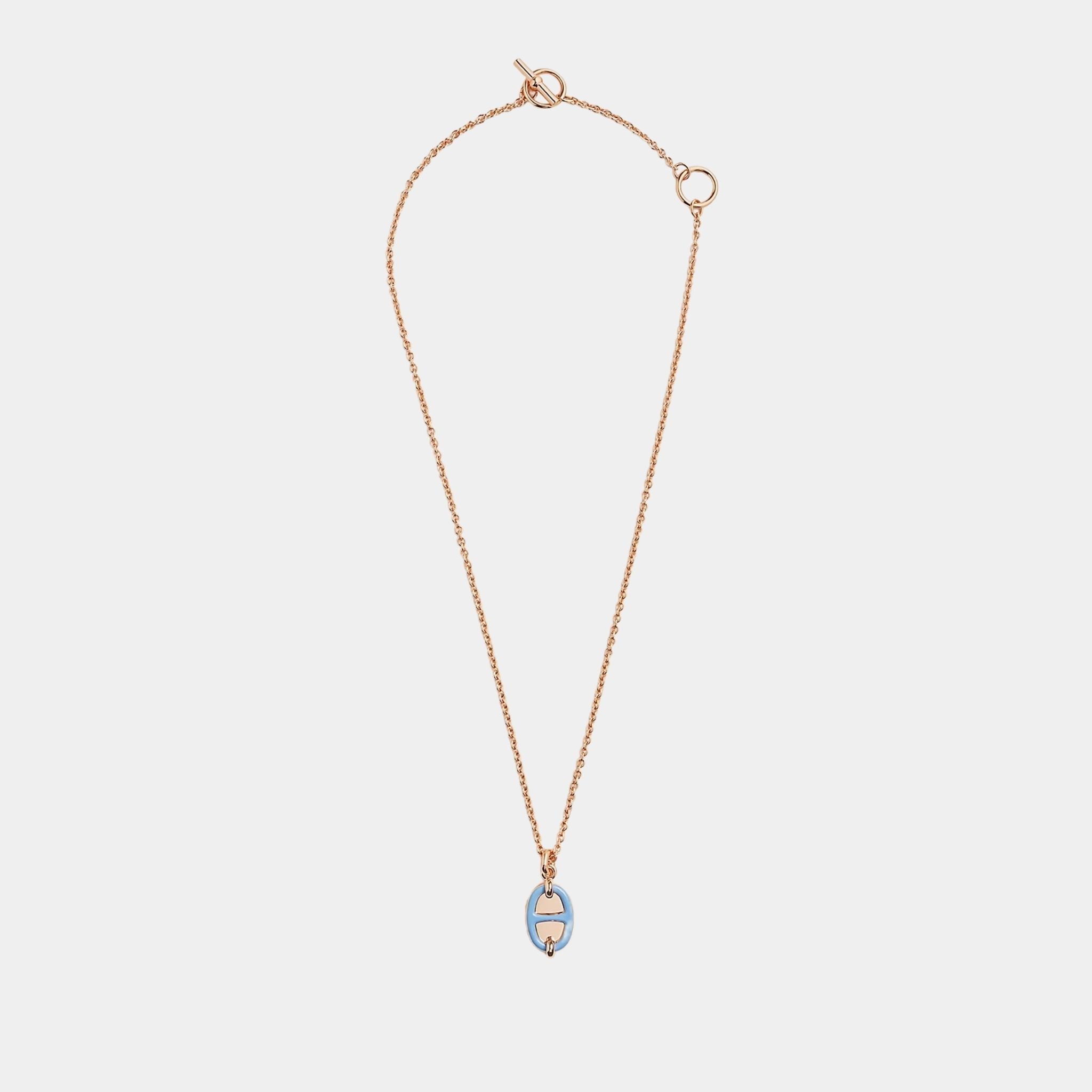 Mini Maillon Pendant Small Model Rose Gold Plated