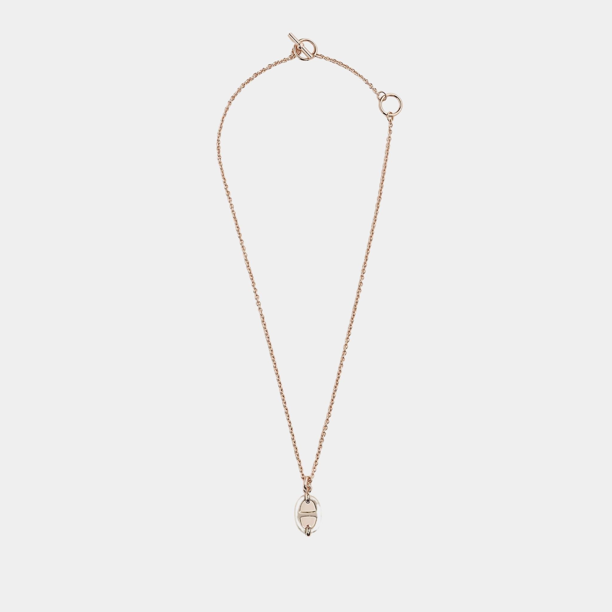 Mini Maillon Pendant Small Model Rose Gold Plated