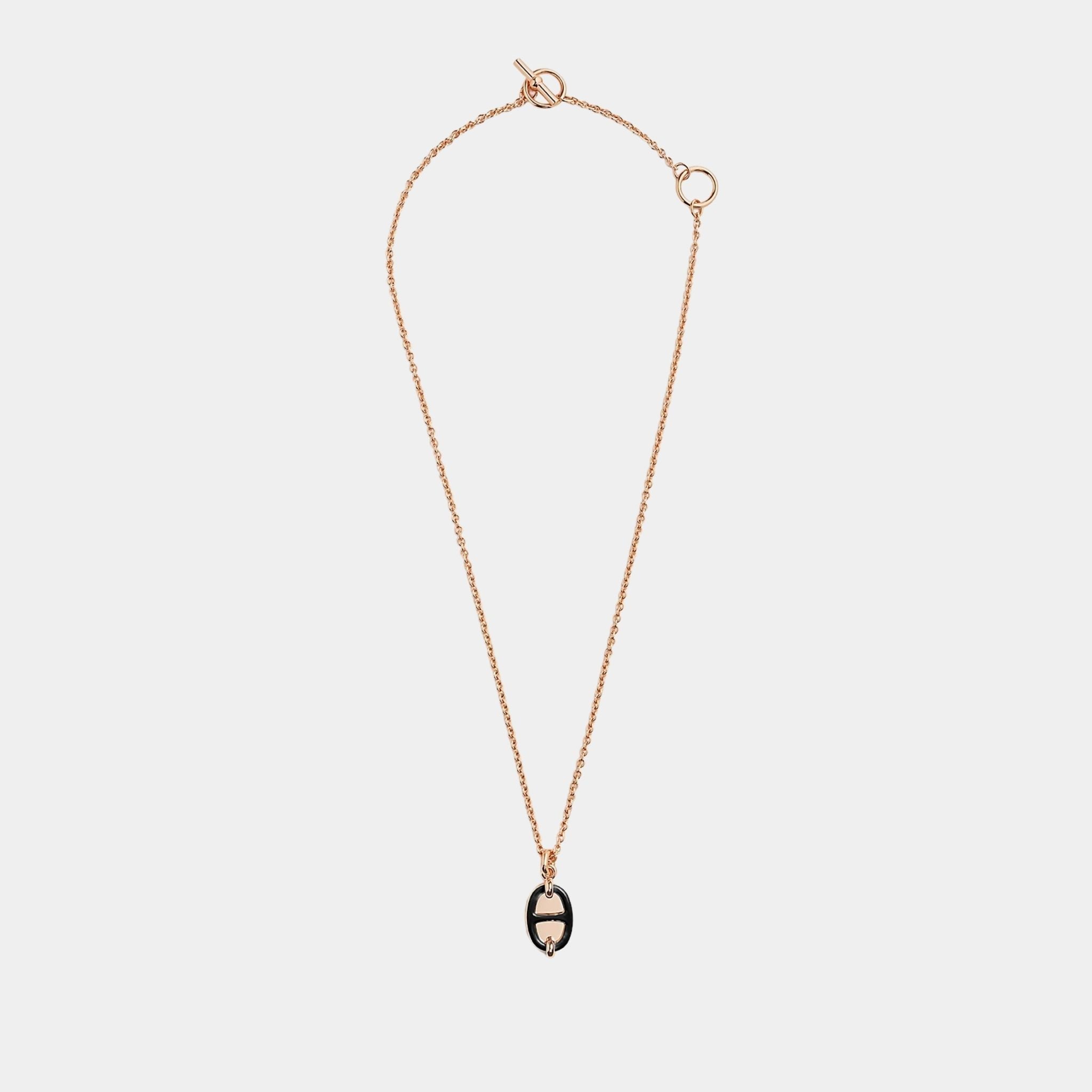 Mini Maillon Pendant Small Model Rose Gold Plated