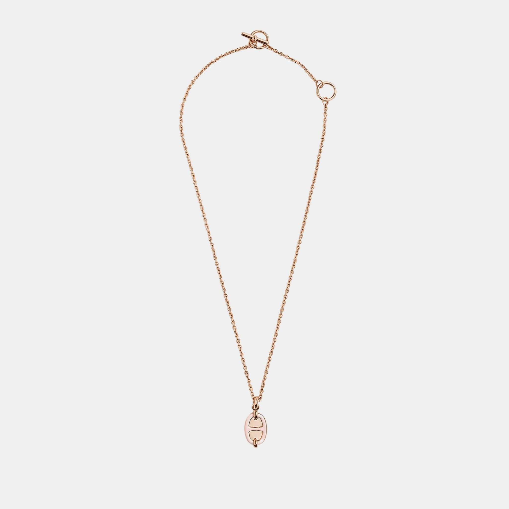 Mini Maillon Pendant Small Model Rose Gold Plated