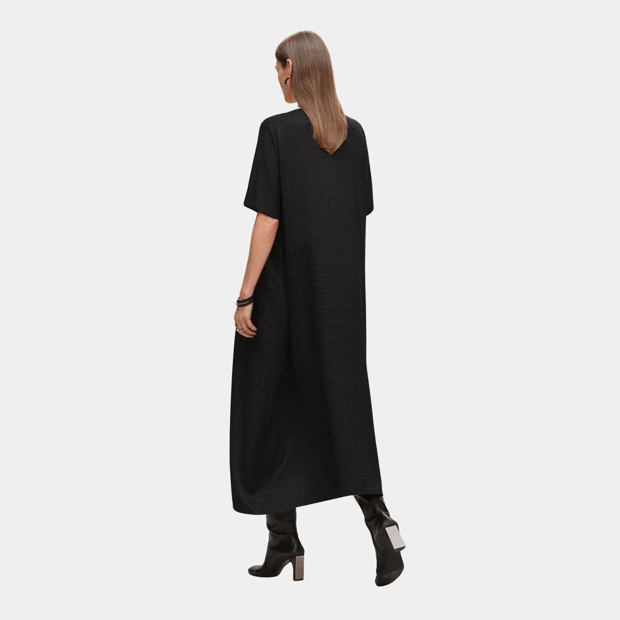 Mosaique Belted Caftan in Jacquard Silk