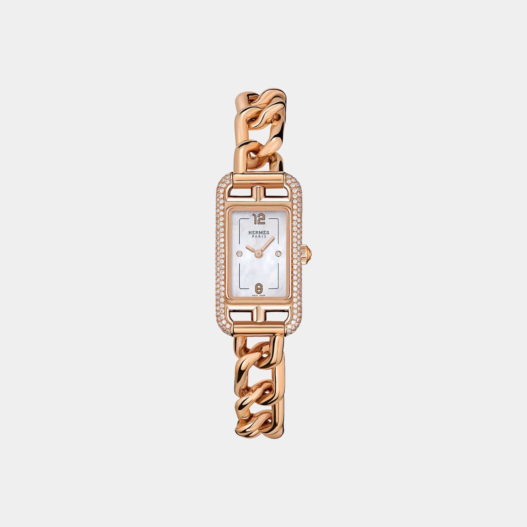 Nantucket Rose Gold 29 mm Watch With Jeweled Setting