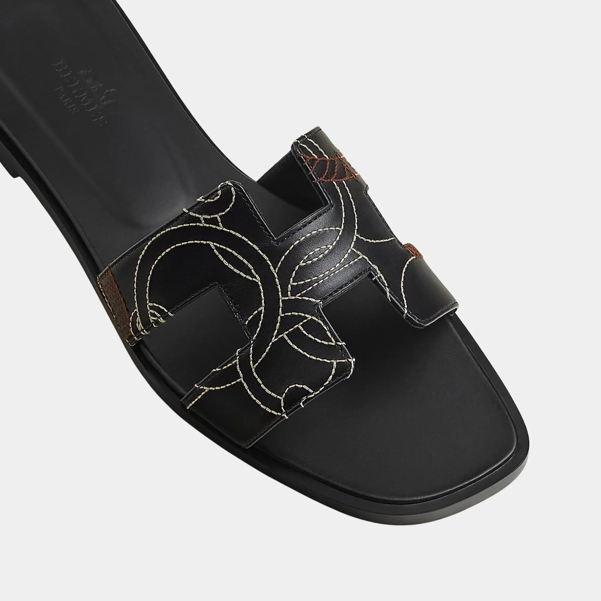 Oran Sandal in Panoplie Equestre Embroidered Calfskin