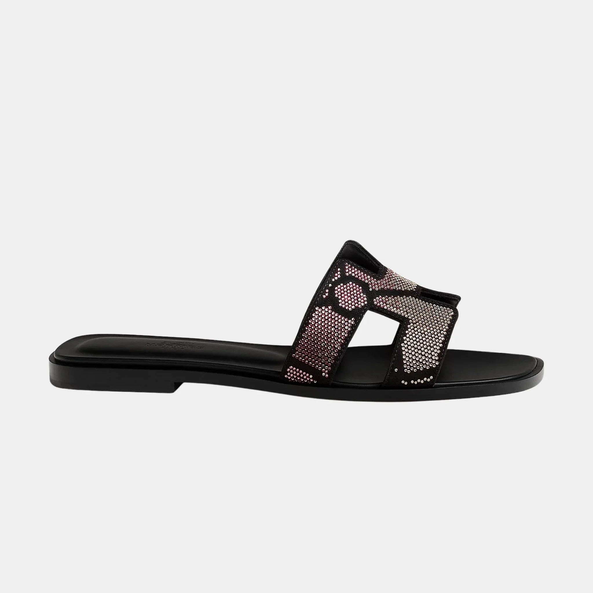 Oran Sandal in Suede with Figure Artistique Rhinestone