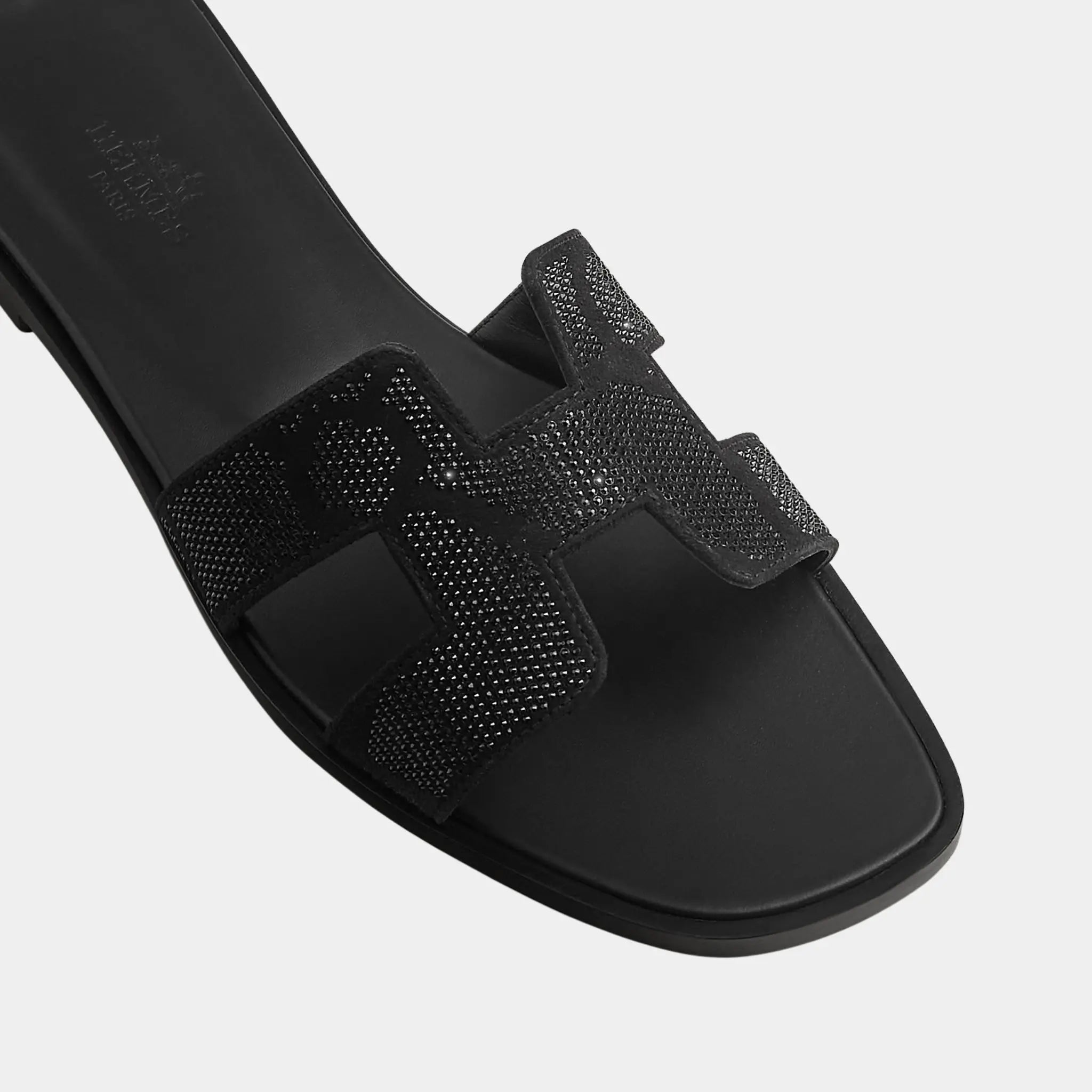 Oran Sandal in Suede with Figure Artistique Rhinestone