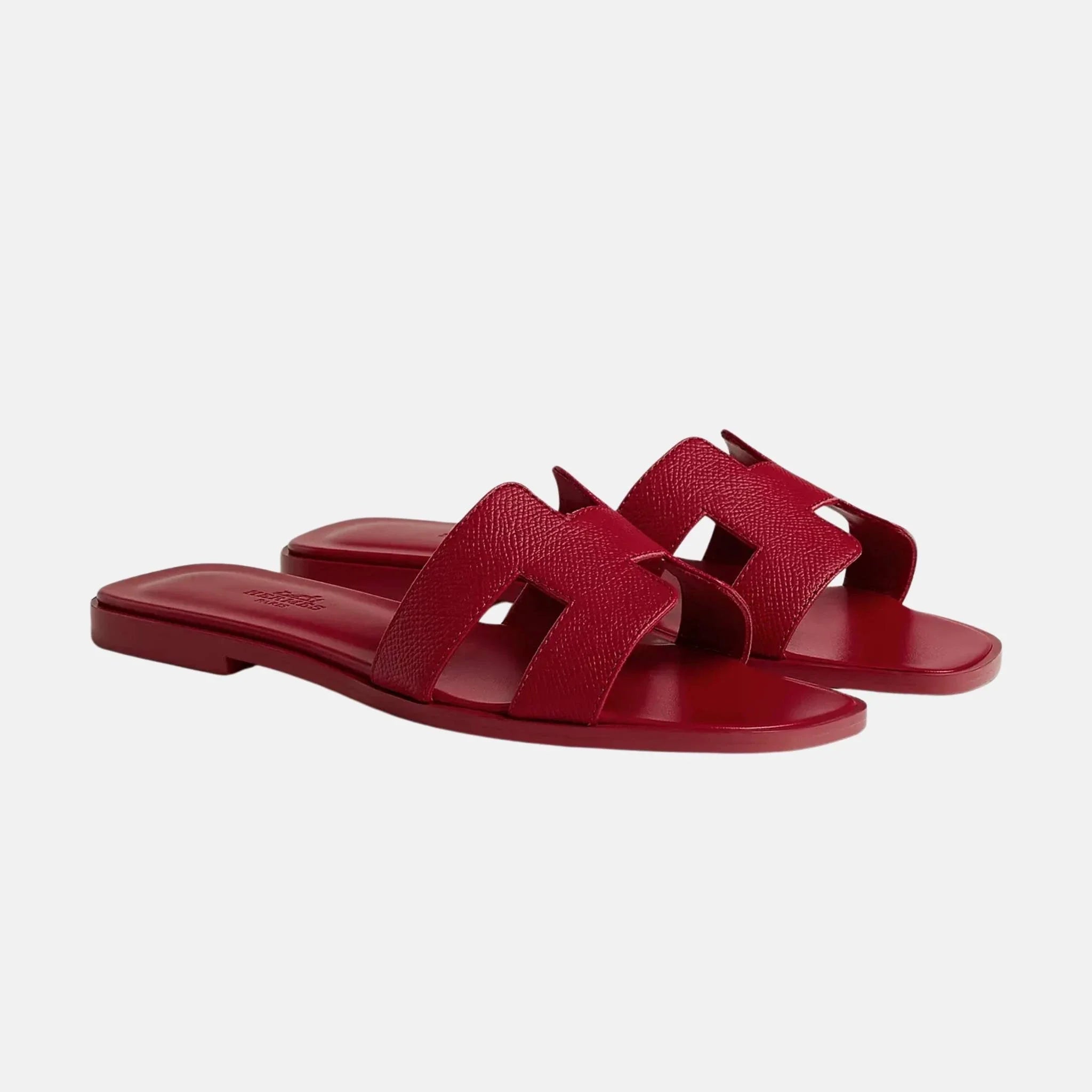 Hermes Oran Sandal Epsom Calfskin, Rose Framboise, Front