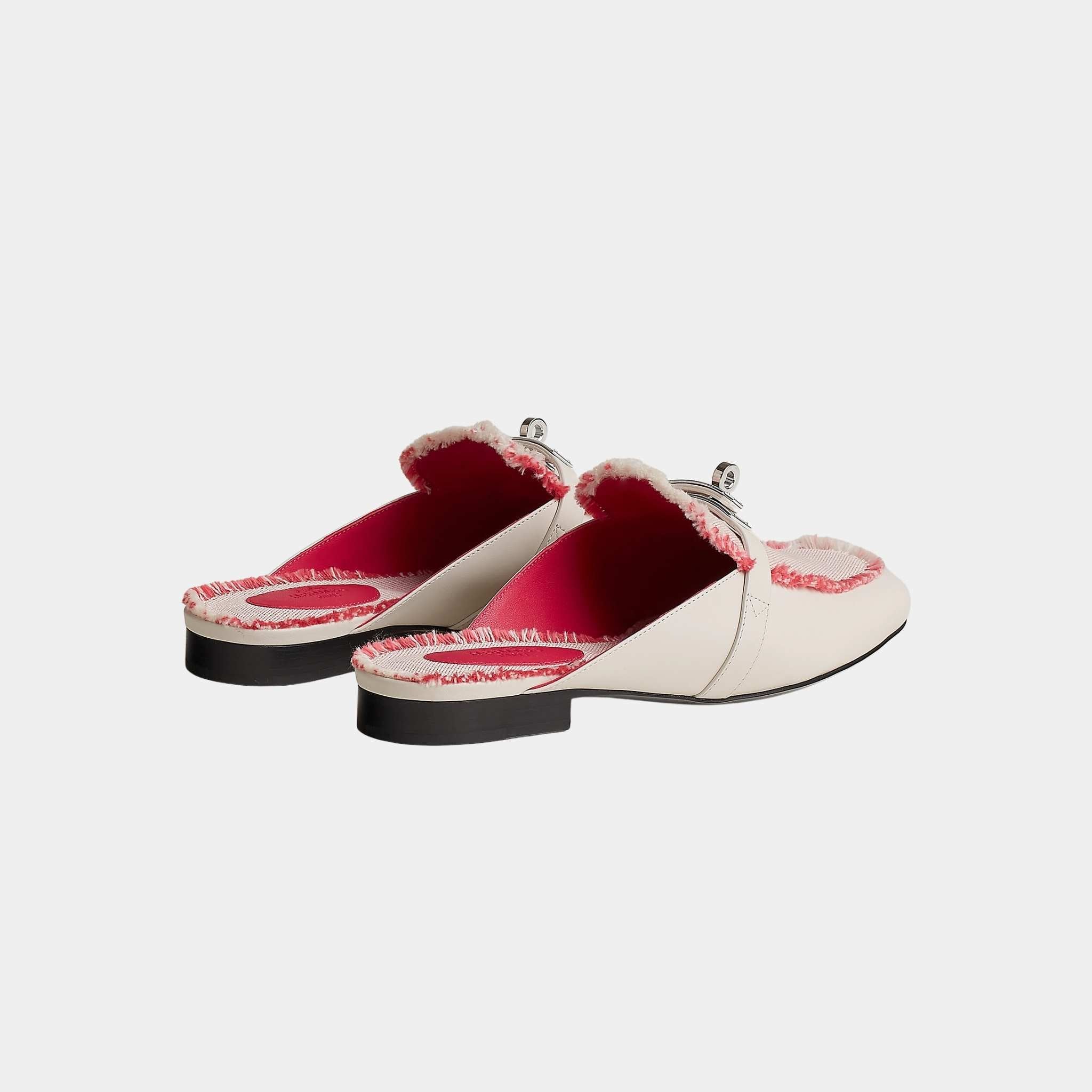 Oz Mule Calfskin and Fringed H Canvas