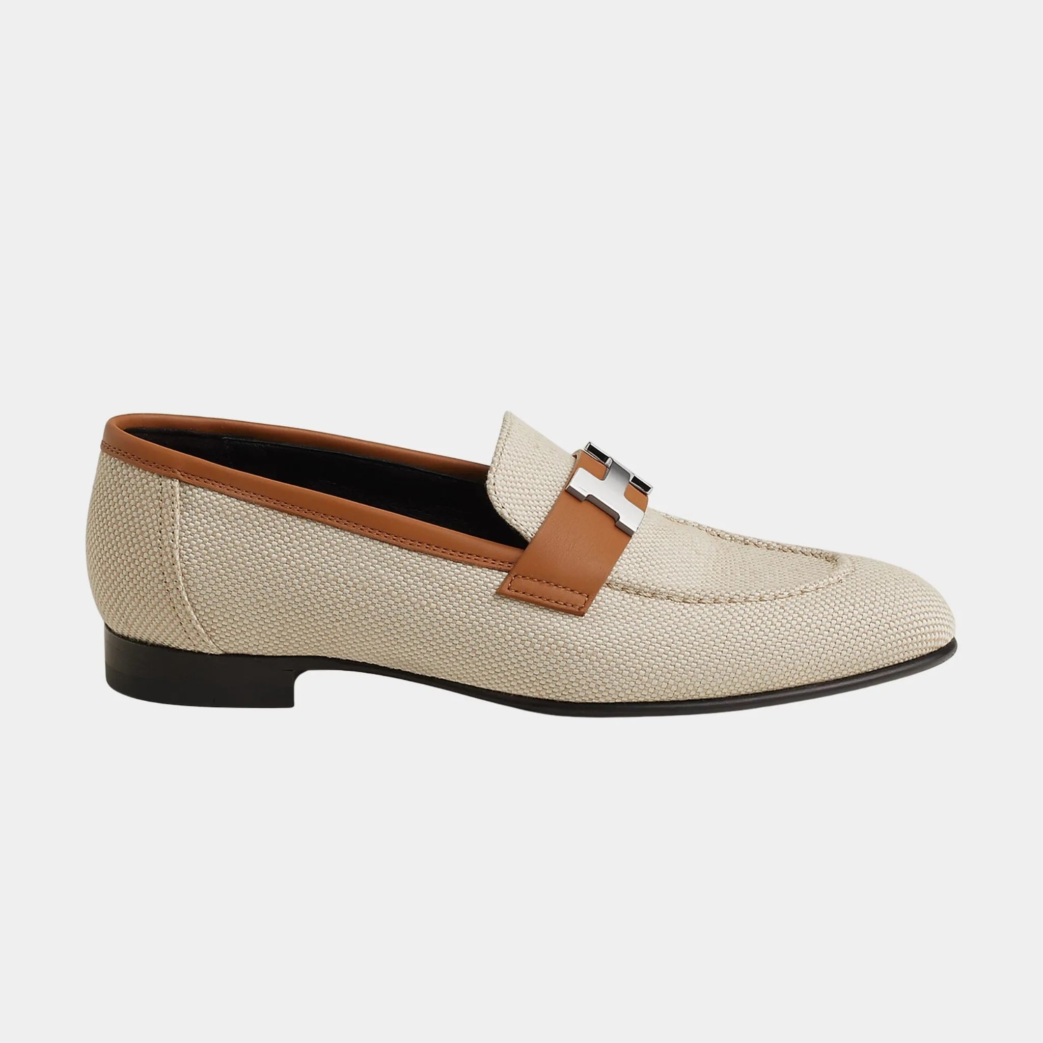 Paris Loafer in Linen and Calfskin
