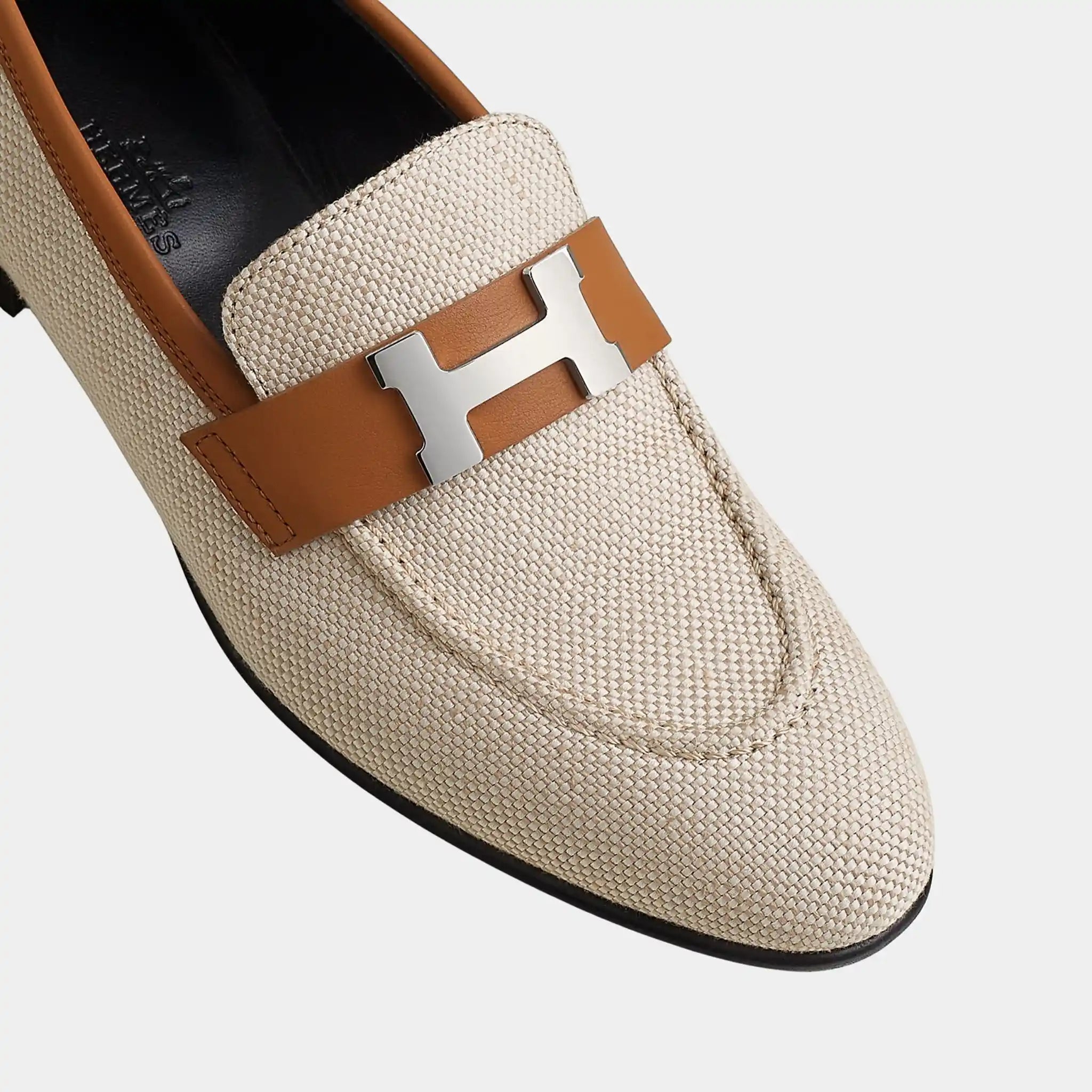 Paris Loafer in Linen and Calfskin