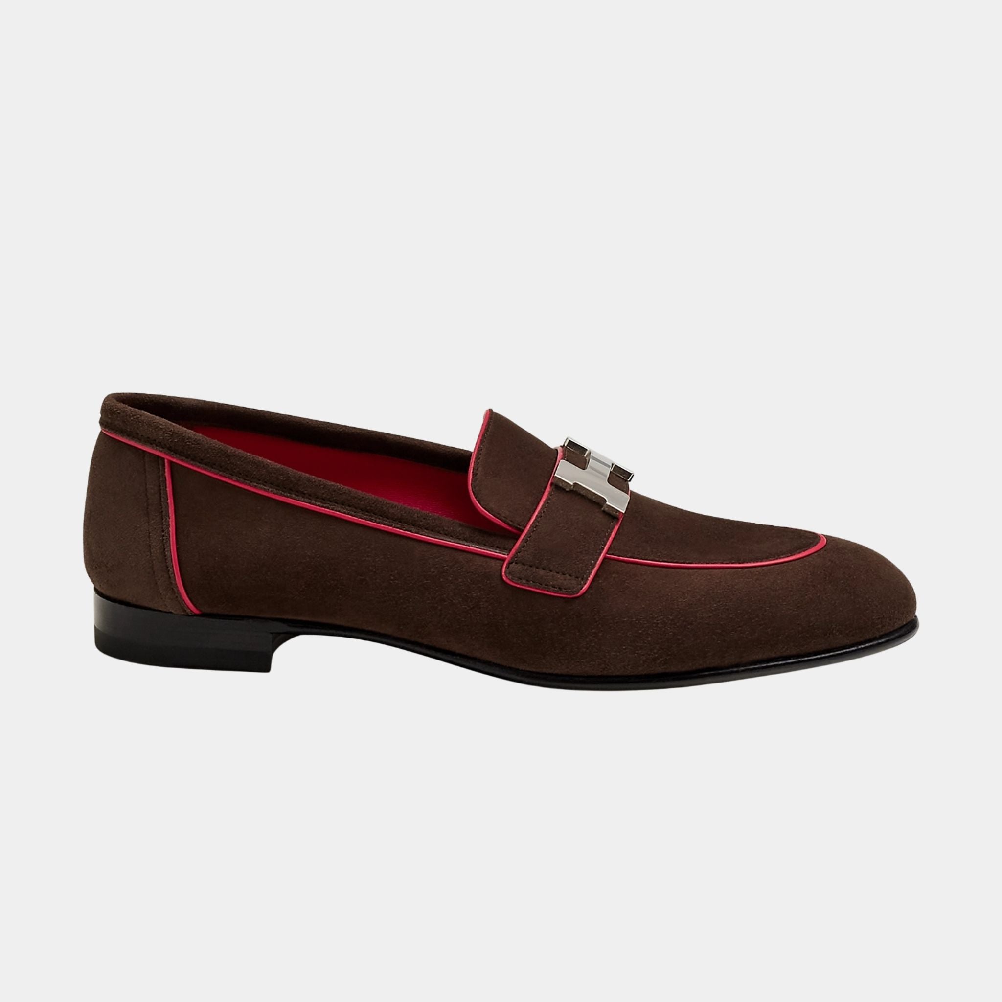 Paris Loafer in Suede Goatskin and Nappa Leather Piping Women