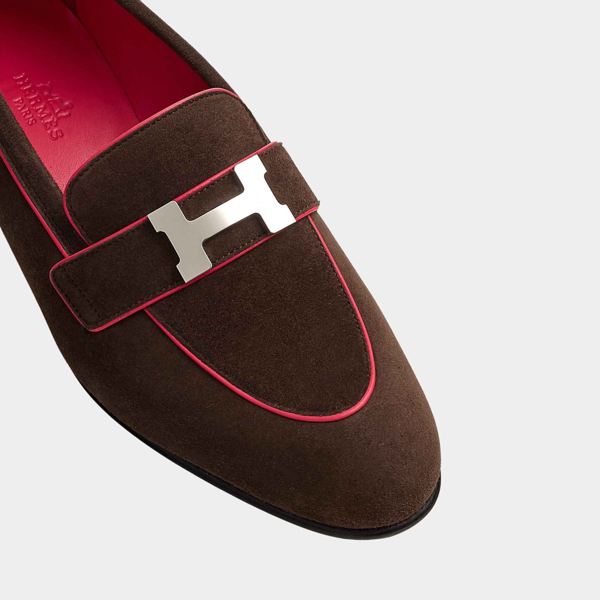 Paris Loafer in Suede Goatskin and Nappa Leather Piping Women