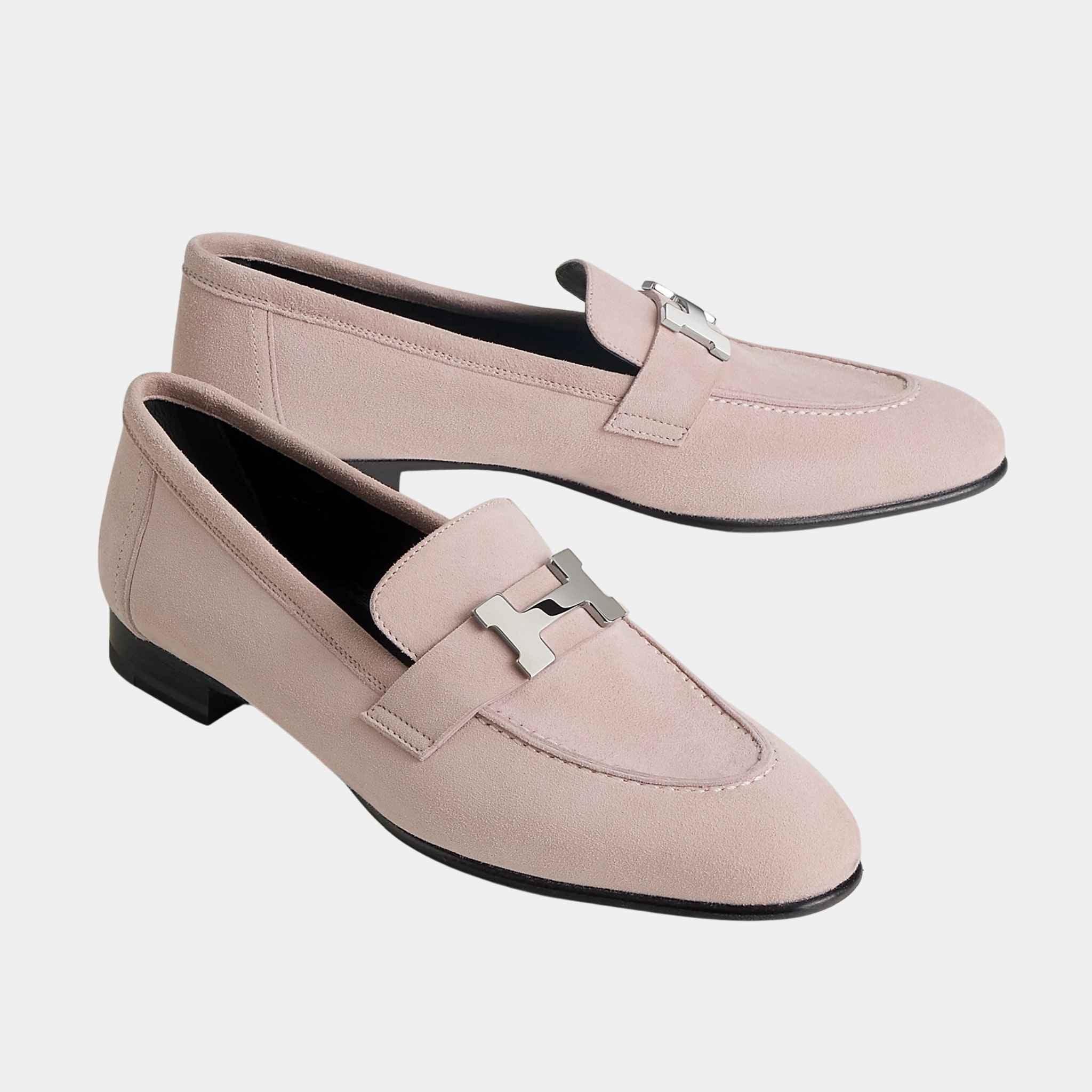 Paris Loafer in Suede Goatskin with Palladium Plated Buckle Women