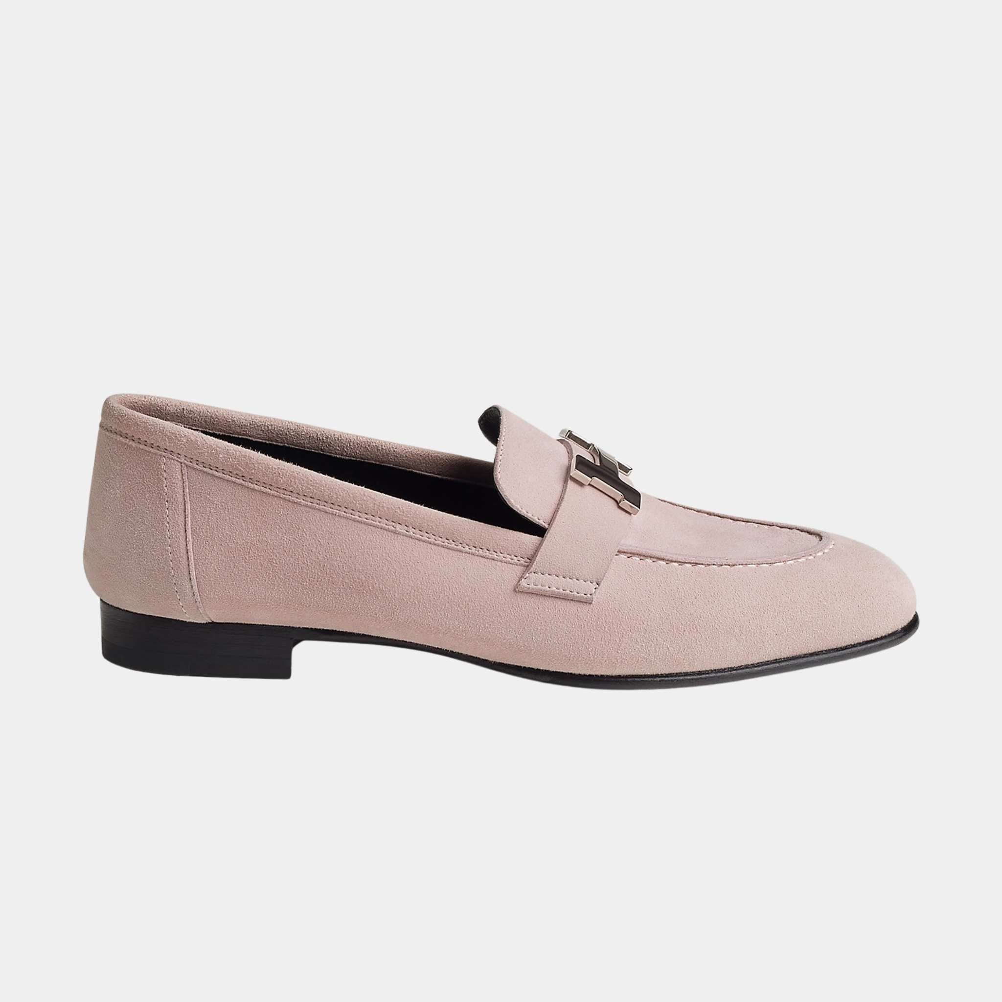Paris Loafer in Suede Goatskin with Palladium Plated Buckle Women