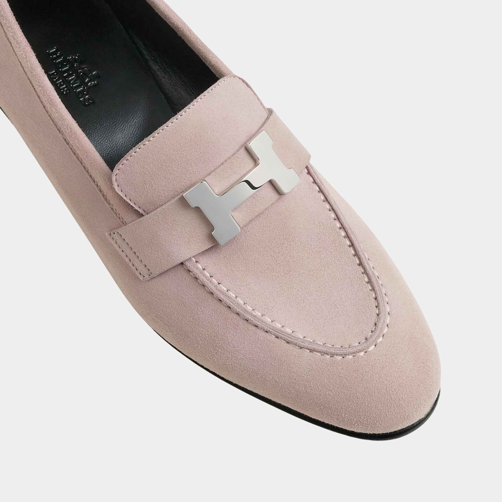 Paris Loafer in Suede Goatskin with Palladium Plated Buckle Women