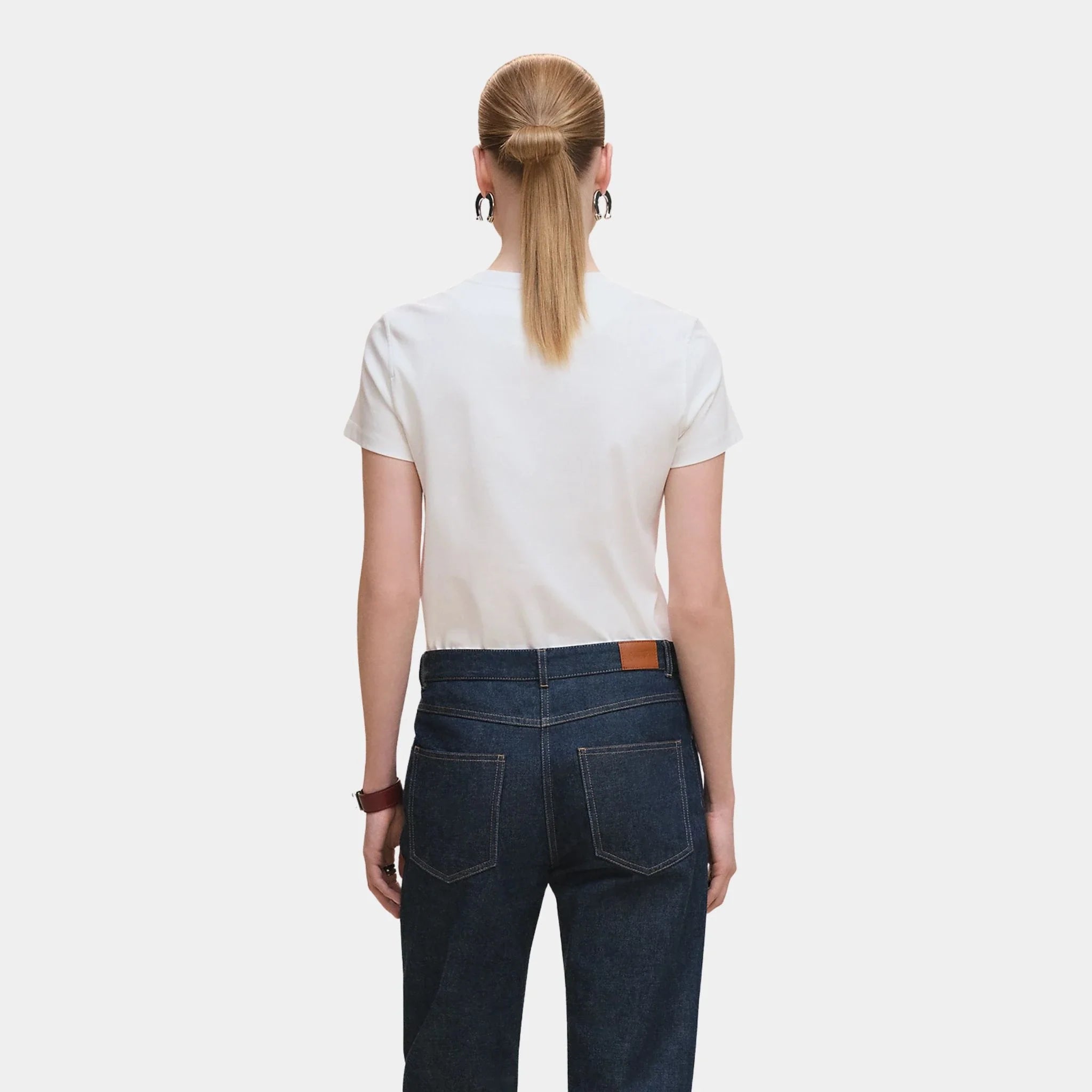 Printed Straight T-shirt in Plain Jersey