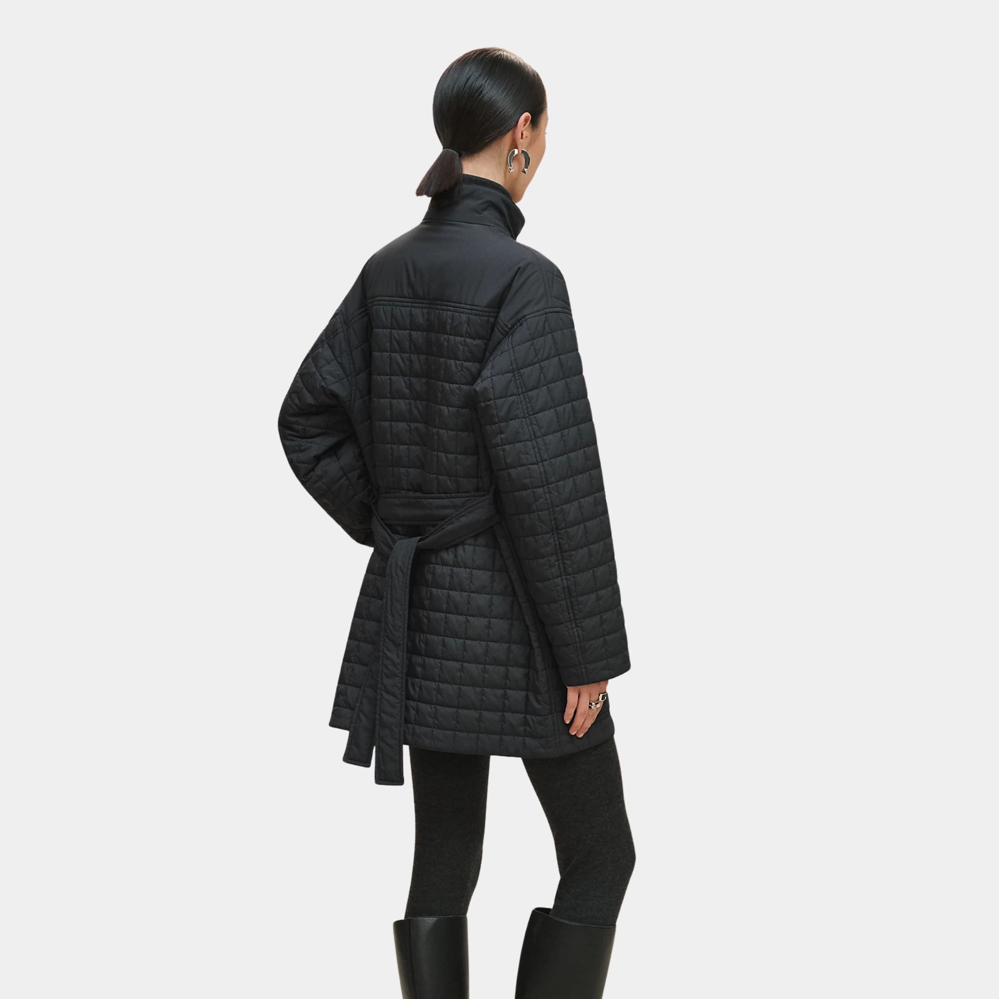 Quilted Coat in Feather Canvas